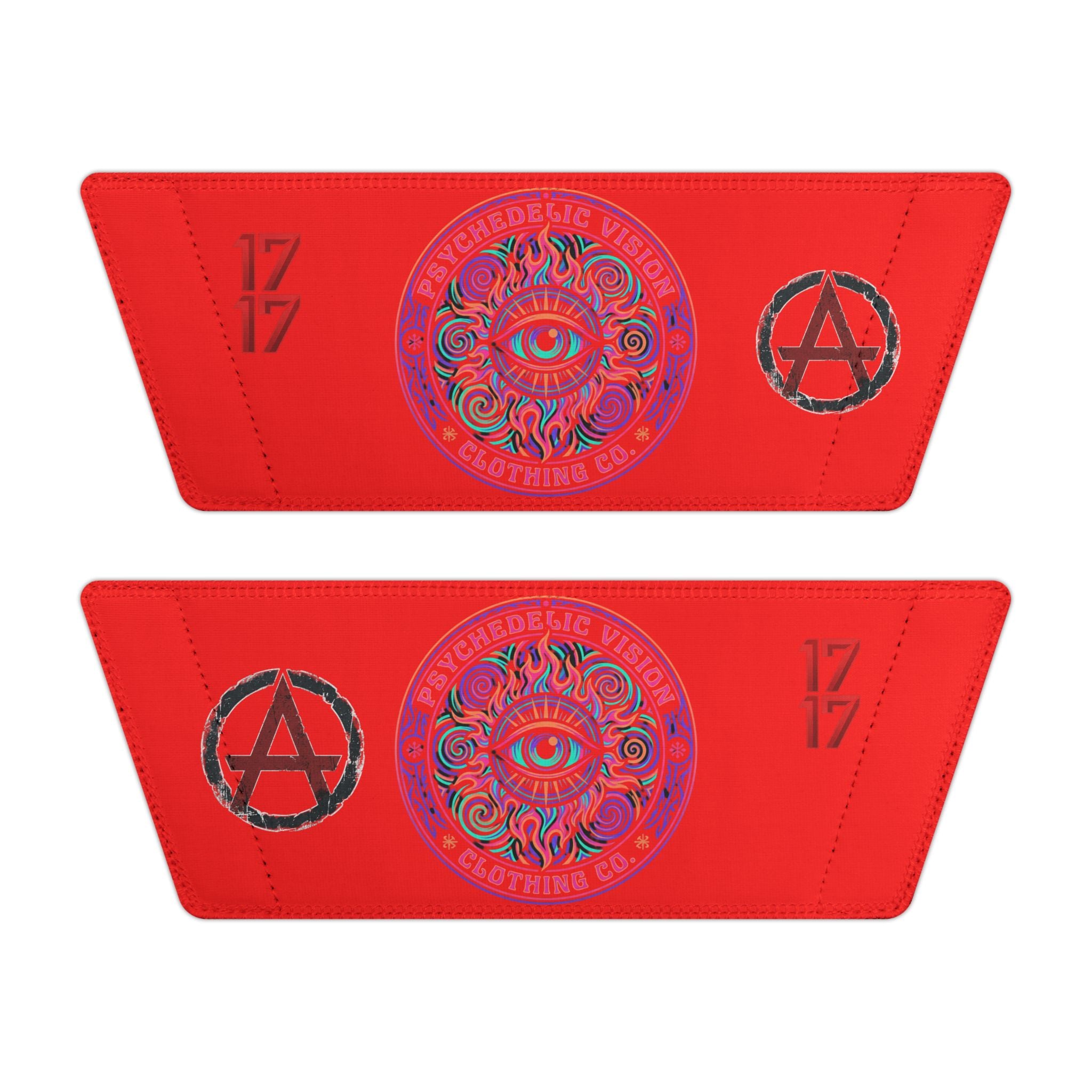 Men's Red Slide Sandals with Mystical Mandala Design