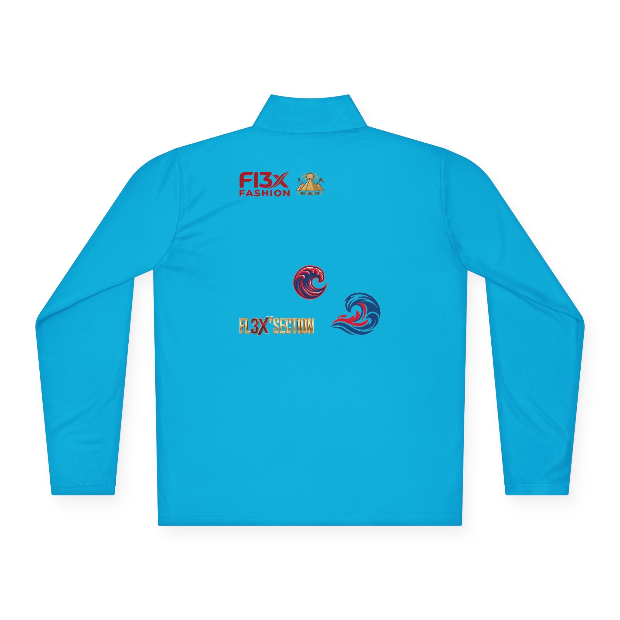 Quarter-Zip Pullover — Coastal Wave Logo Pullover with Back Graphic