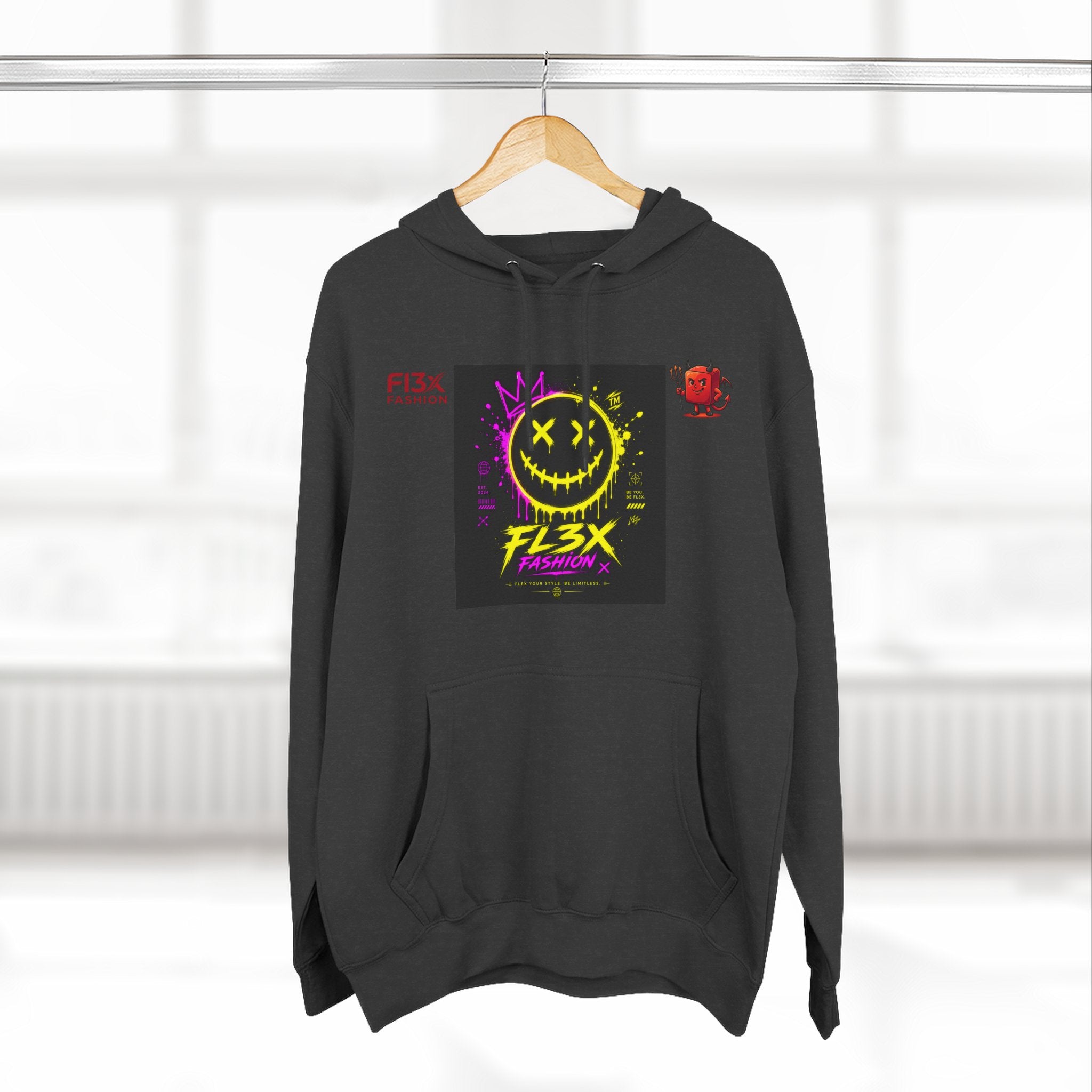 Smiley Neon Graphic Hoodie — FL3X Fashion Streetwear