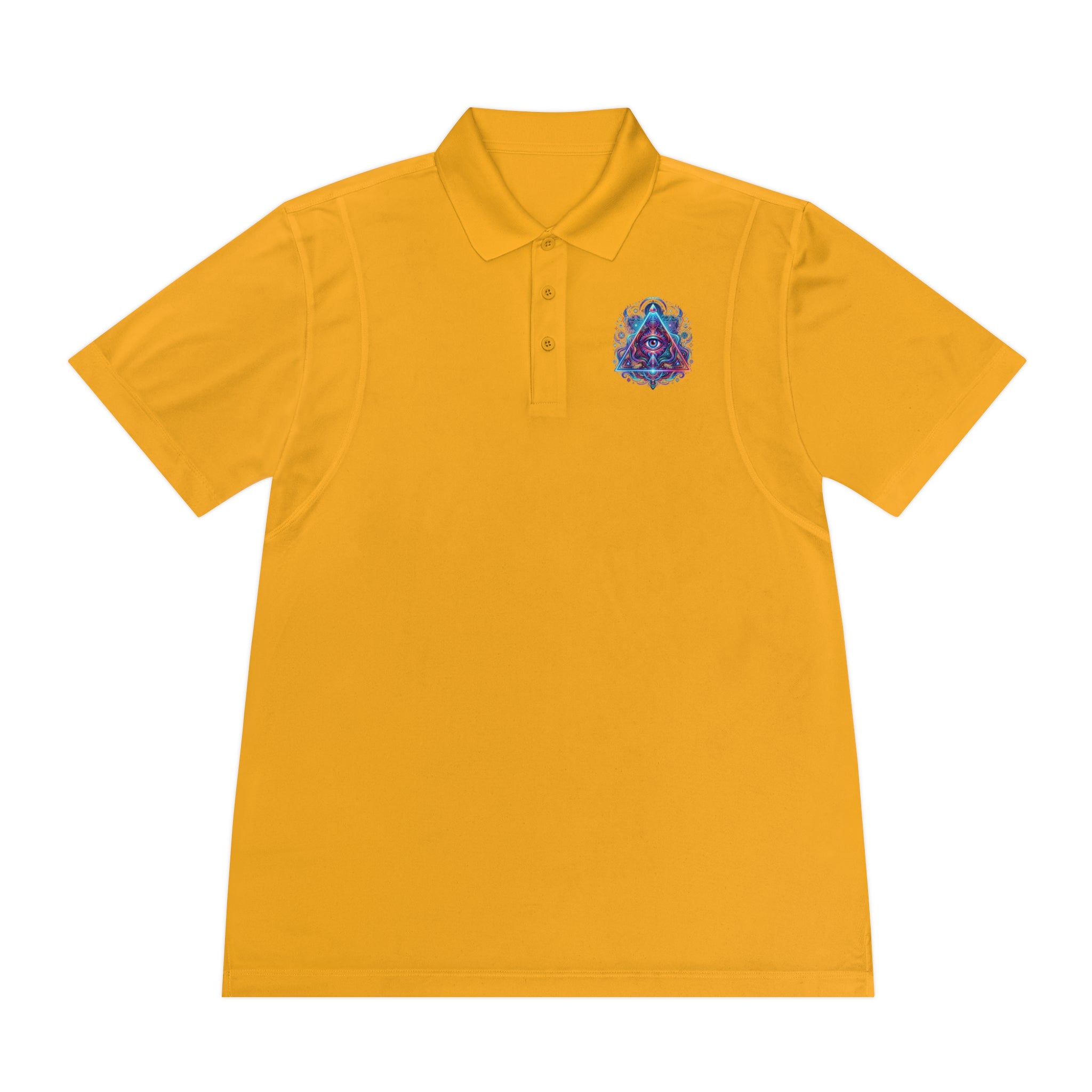 Men's Polo Shirt — Mystic All-Seeing Eye Triangle Design with 17/17 Accent