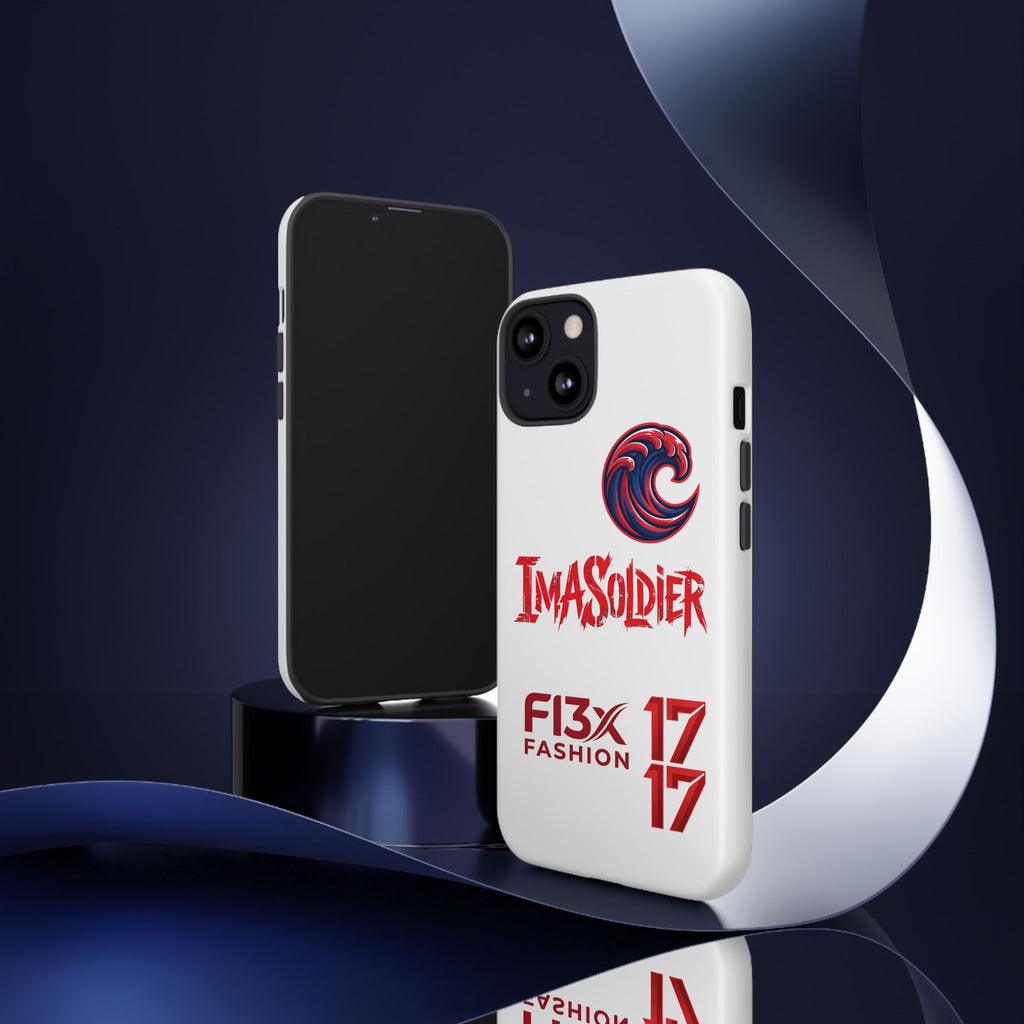 Phone Case — 'ImaSoldier' Red Wave Protective Hard Case