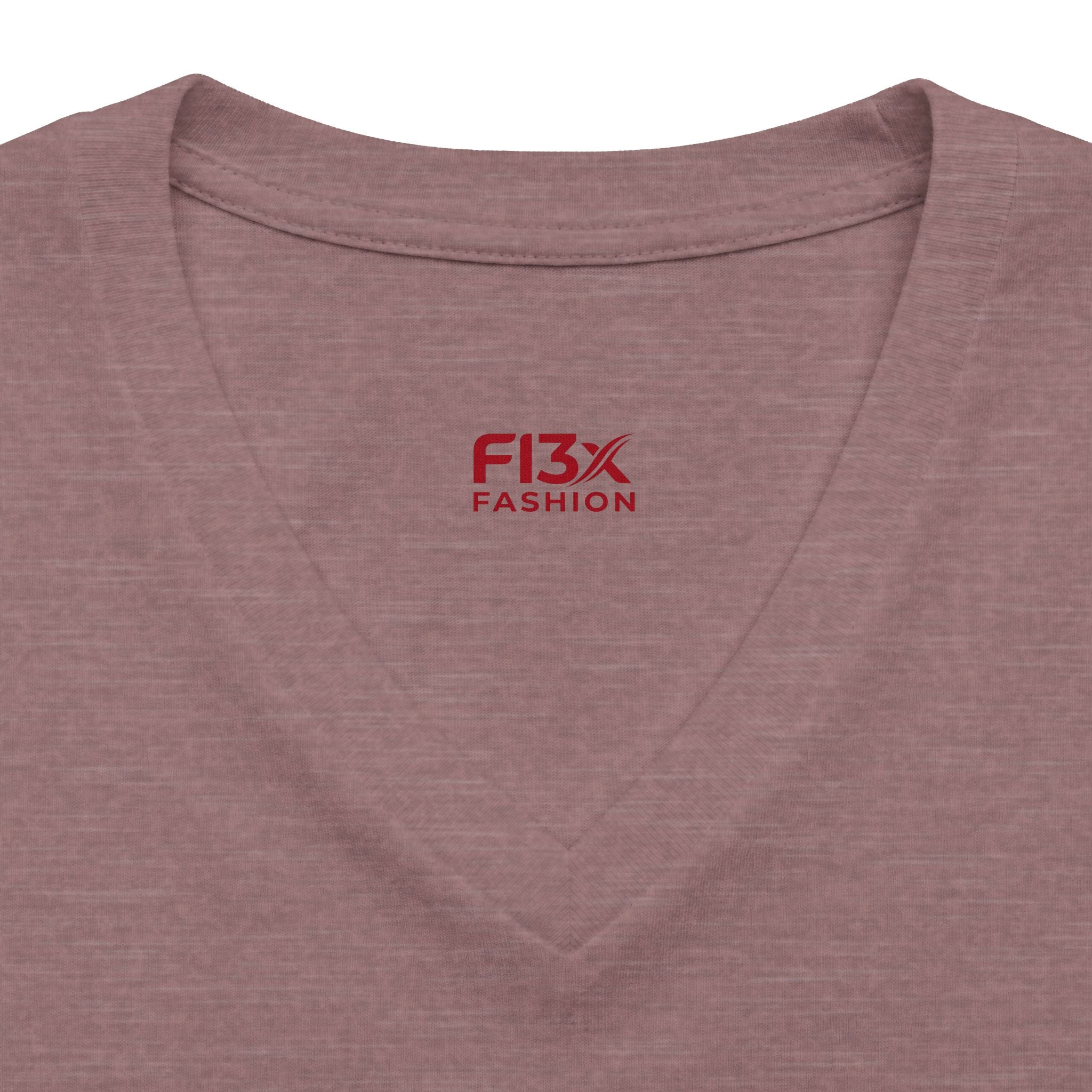 Women's V-Neck Tee — 'F13x Fashion' Floral Logo & Devil Graphic