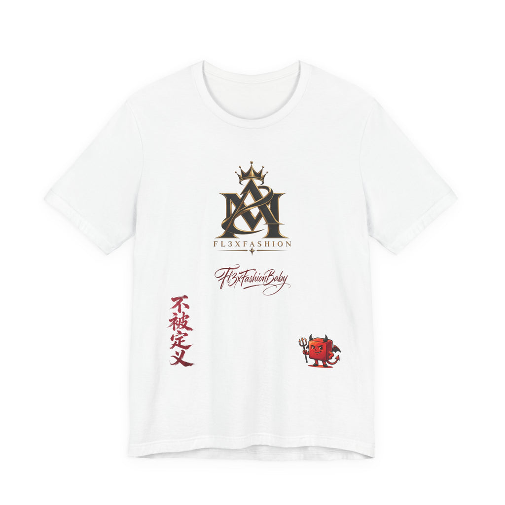 Graphic Tee — FuturFashion Logo Tee with Asian Script & Devil Character