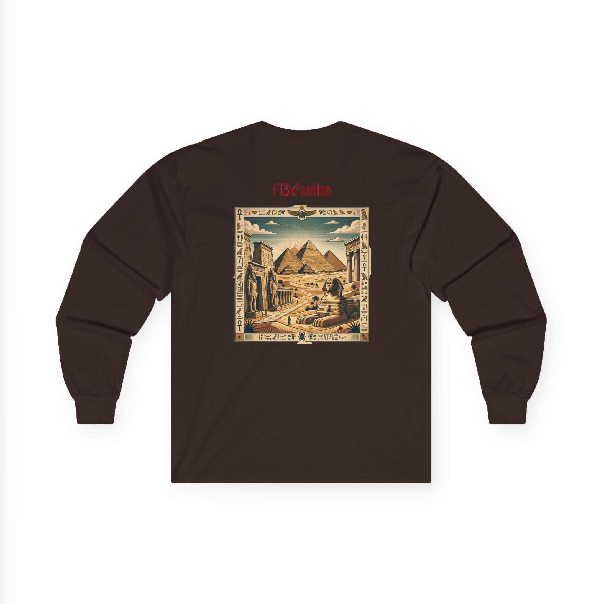 Egyptian Pyramids Vintage Graphic Long Sleeve Tee