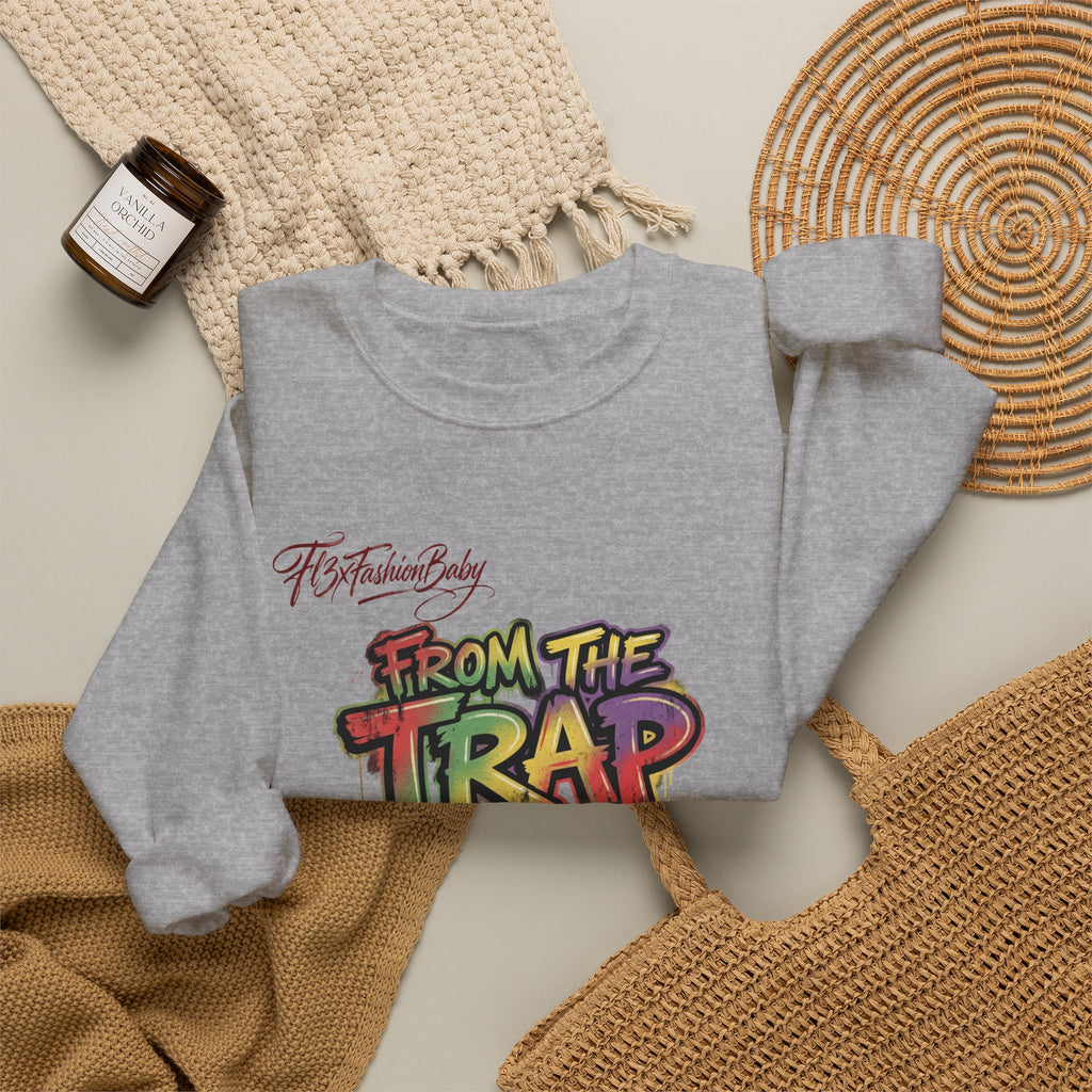 From the Trap to the Mob Crewneck Sweatshirt — Colorful Streetwear Graphic