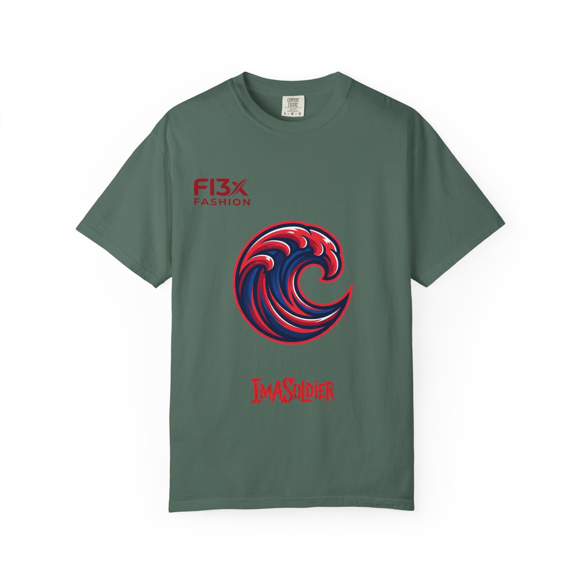 Wave Emblem T-Shirt — 'I'm A Soldier' Graphic Crew Tee