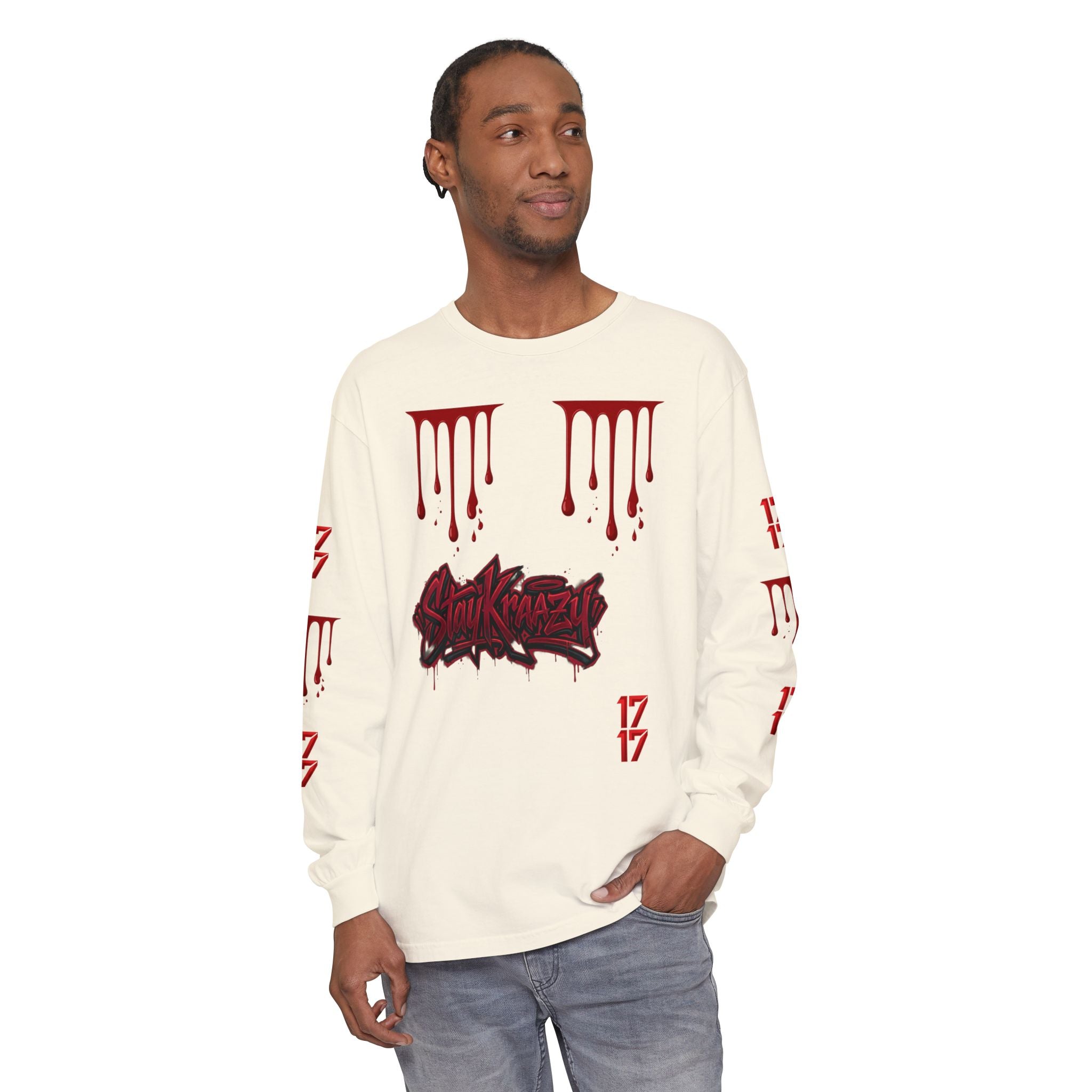 Blood Drip Graphic Long Sleeve Tee
