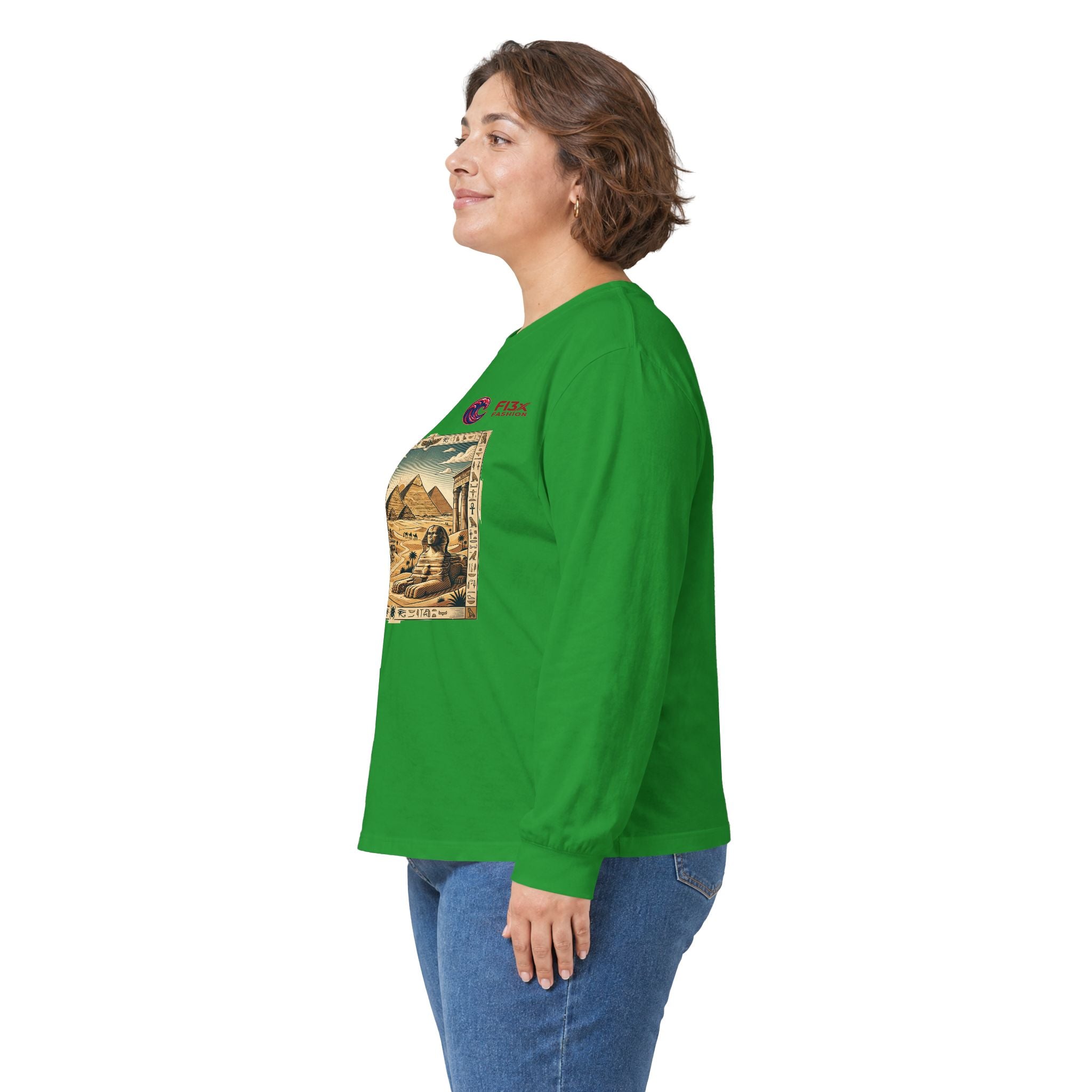 Egyptian Pyramids Vintage Graphic Long Sleeve Tee