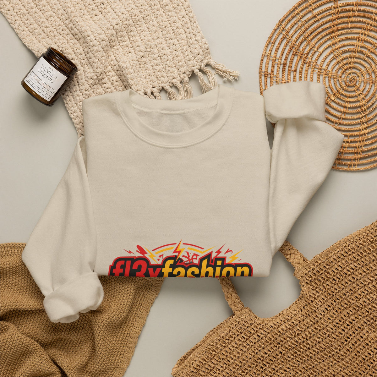 Logo Pattern Sweatshirt — fi3xfashion Graphic Crewneck