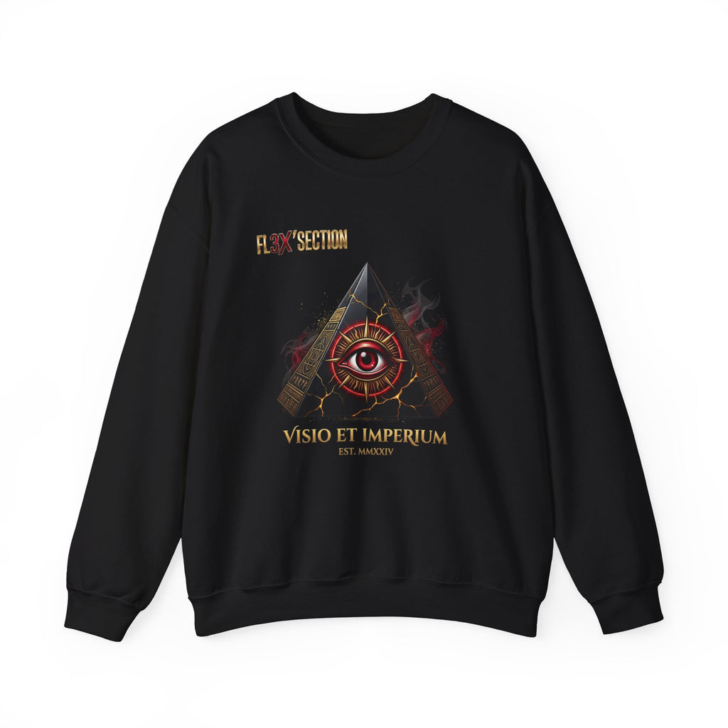 All-Seeing Eye Pyramid Sweatshirt — "Visio Et Imperium" Graphic Crewneck
