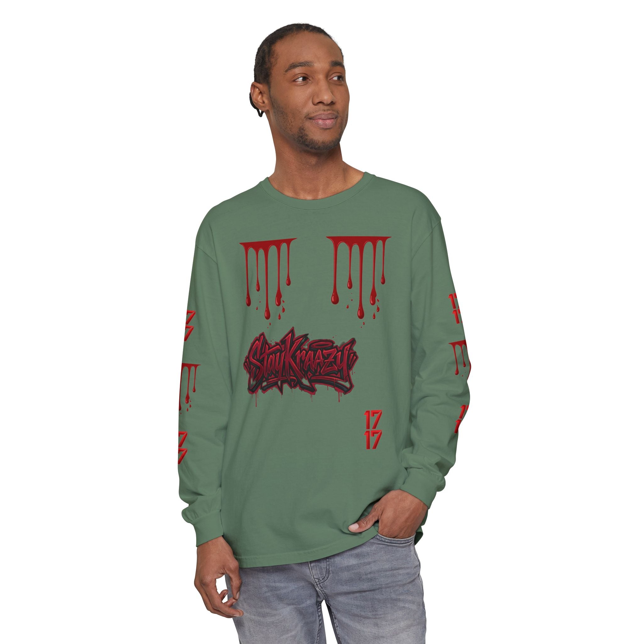 Blood Drip Graphic Long Sleeve Tee