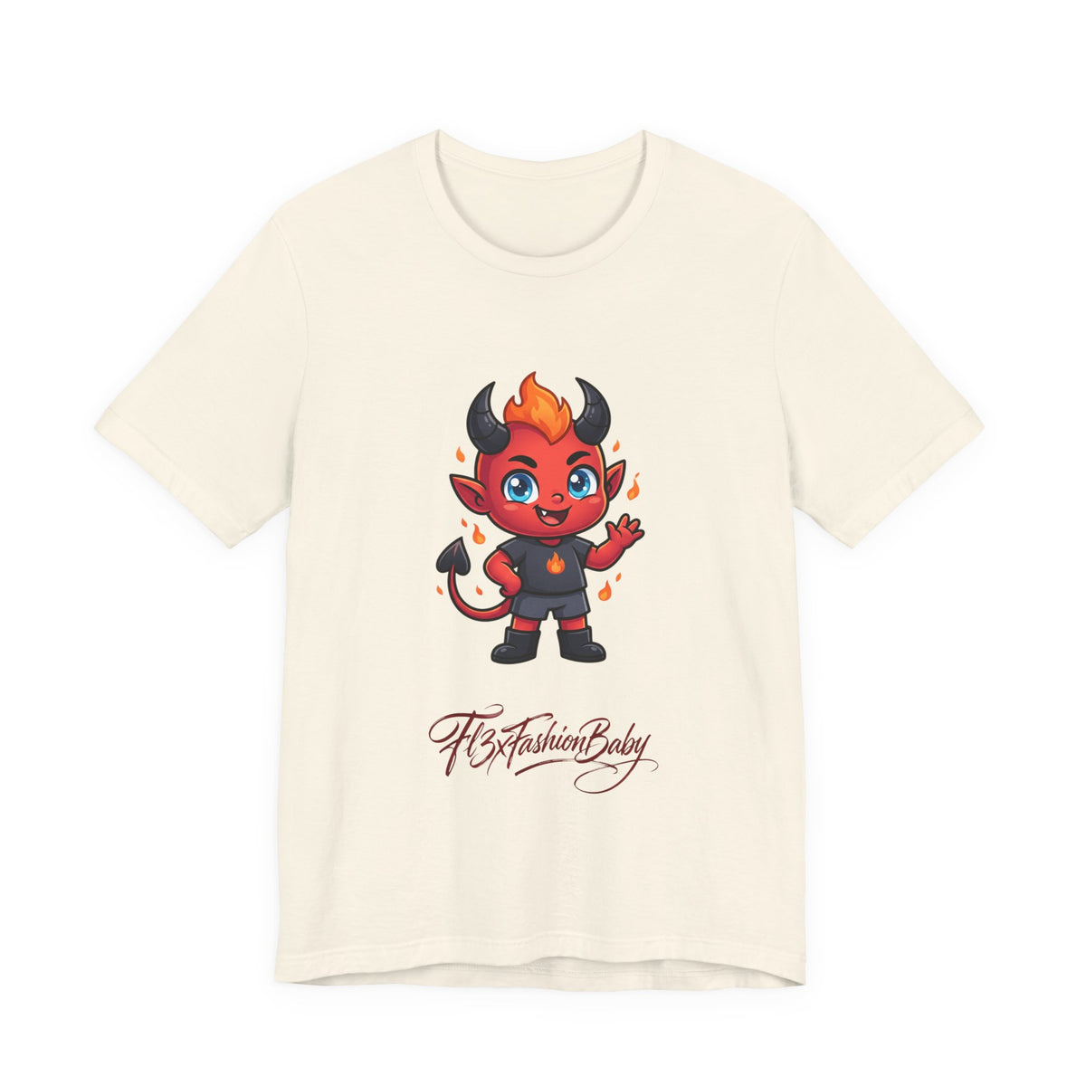 Devil Baby Graphic Tee — Cute Red Demon Cartoon Shirt