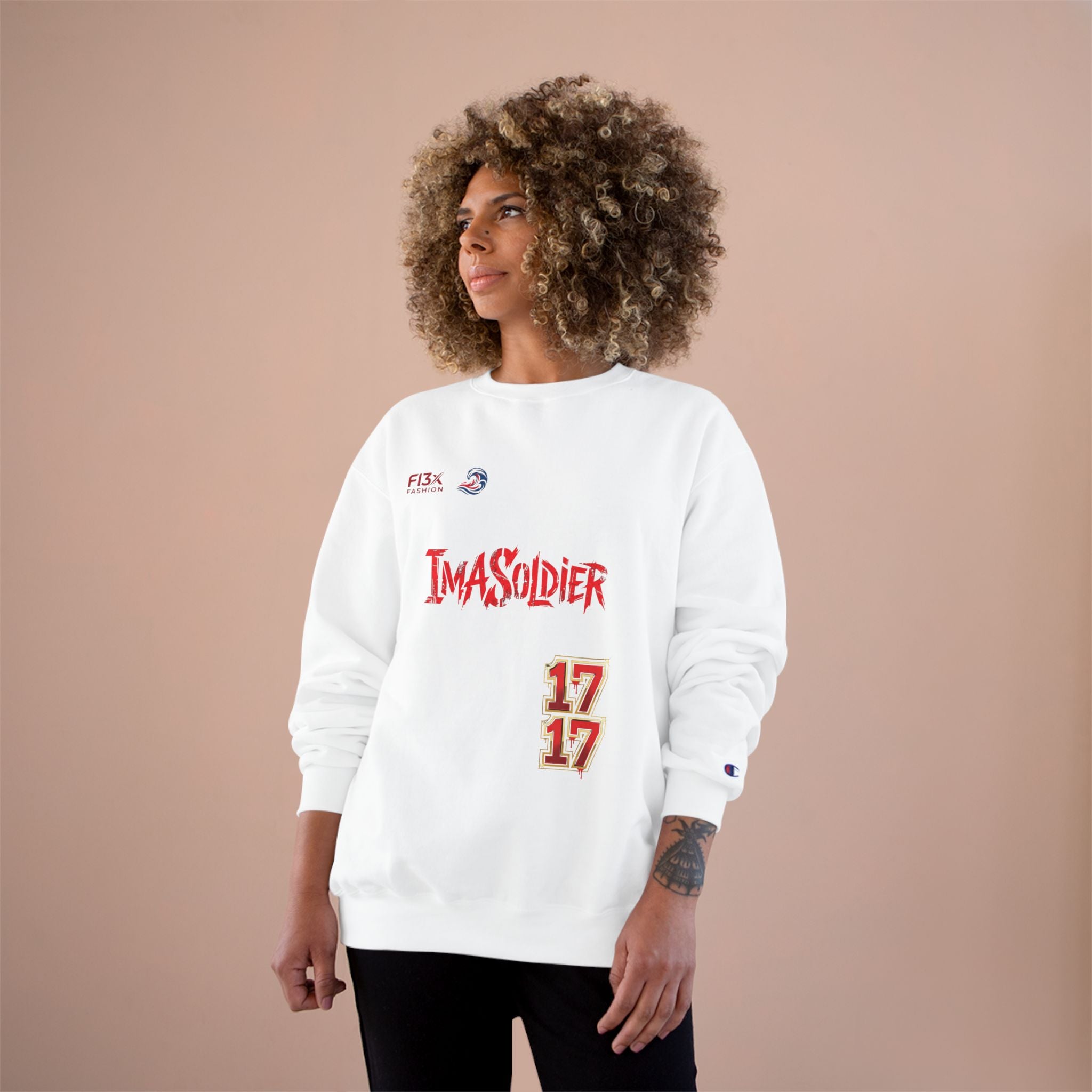 Soldier Graphic Sweatshirt — “I’ma Soldier” Red Streetwear Crewneck