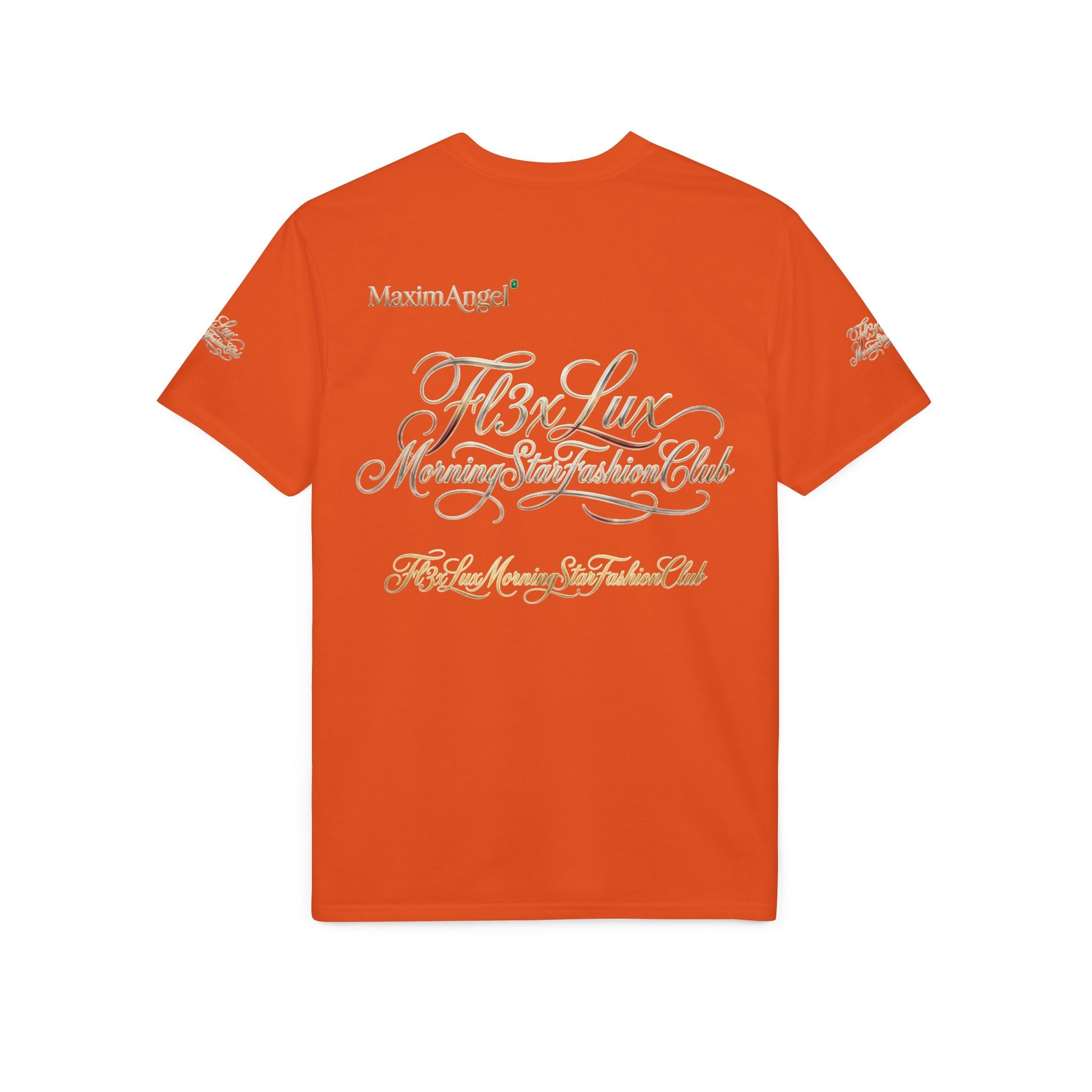Luxury Gold Script Performance T-Shirt — F3xLux Morning Stay Fashion Club Design