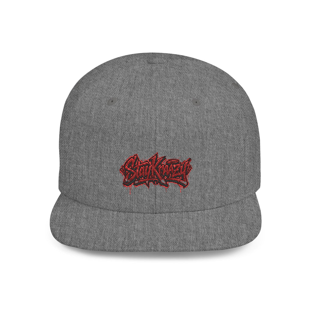 Snapback Hat — Red Graffiti Logo Flat Bill Cap