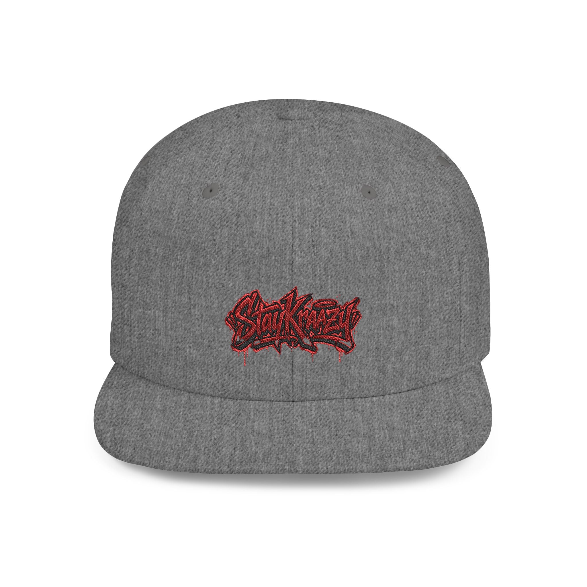Snapback Hat — Red Graffiti Logo Flat Bill Cap