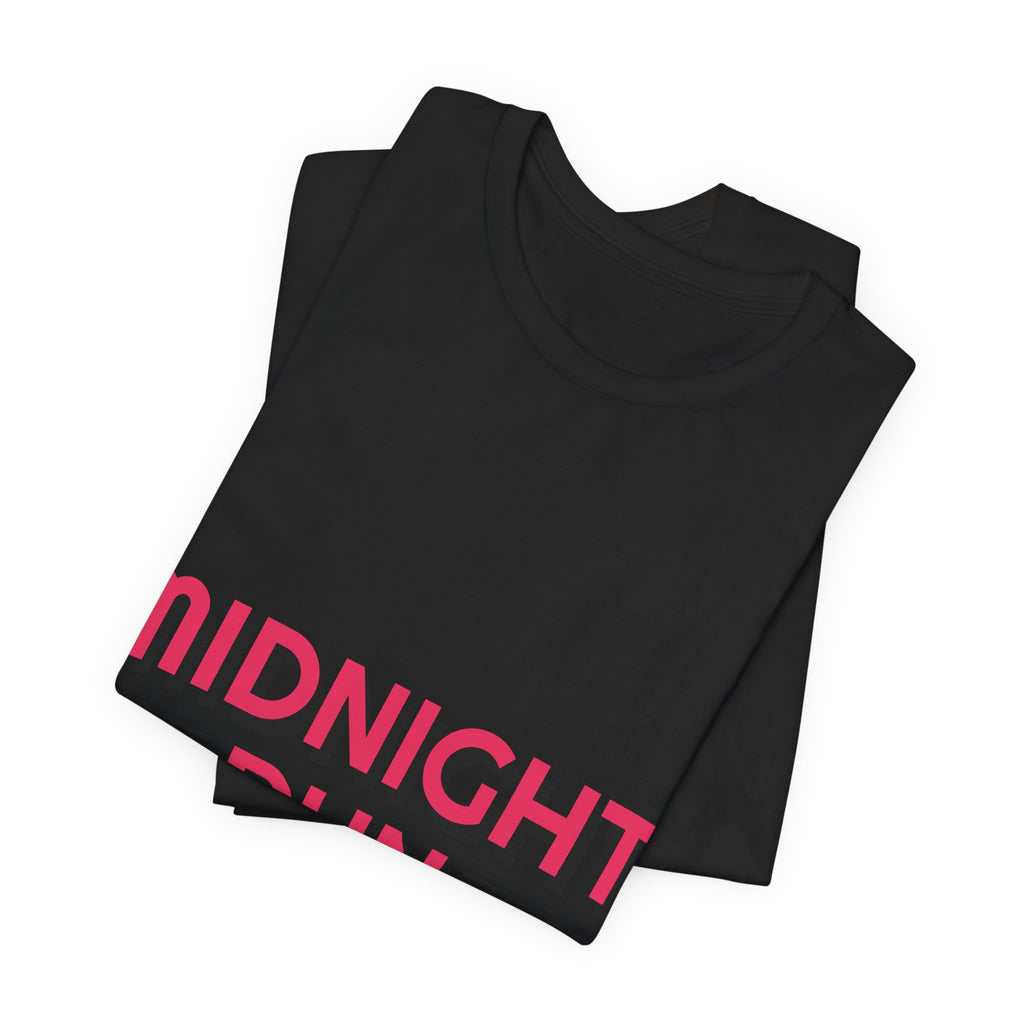Midnight Run Graphic Tee — Retro Neon Typography T-Shirt