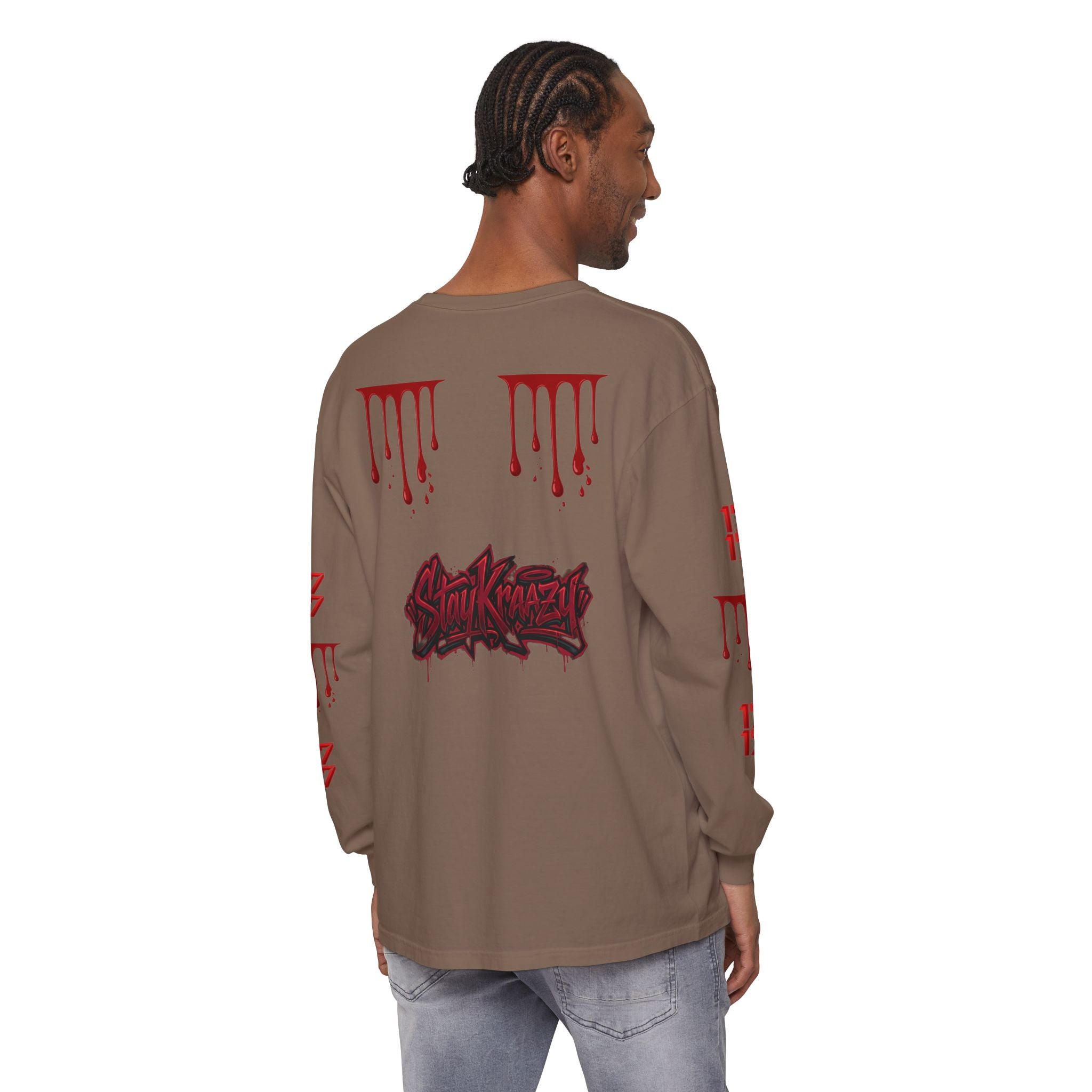 Blood Drip Graphic Long Sleeve Tee