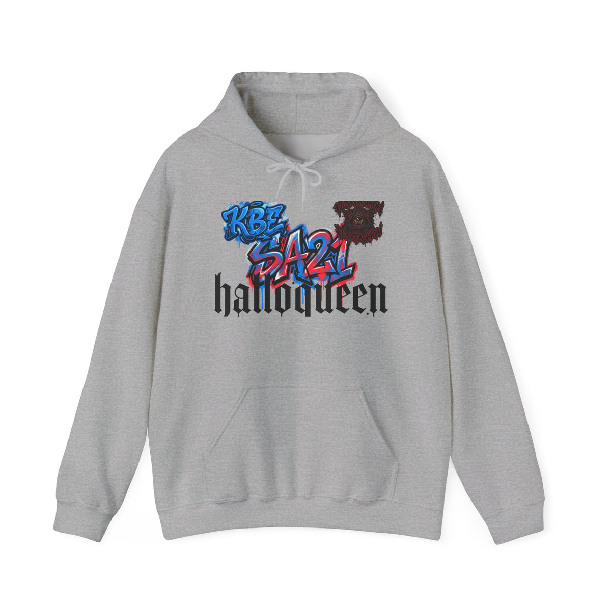 Halloween Graffiti Hoodie — "halloween" Gothic Script with Colorful Street Art