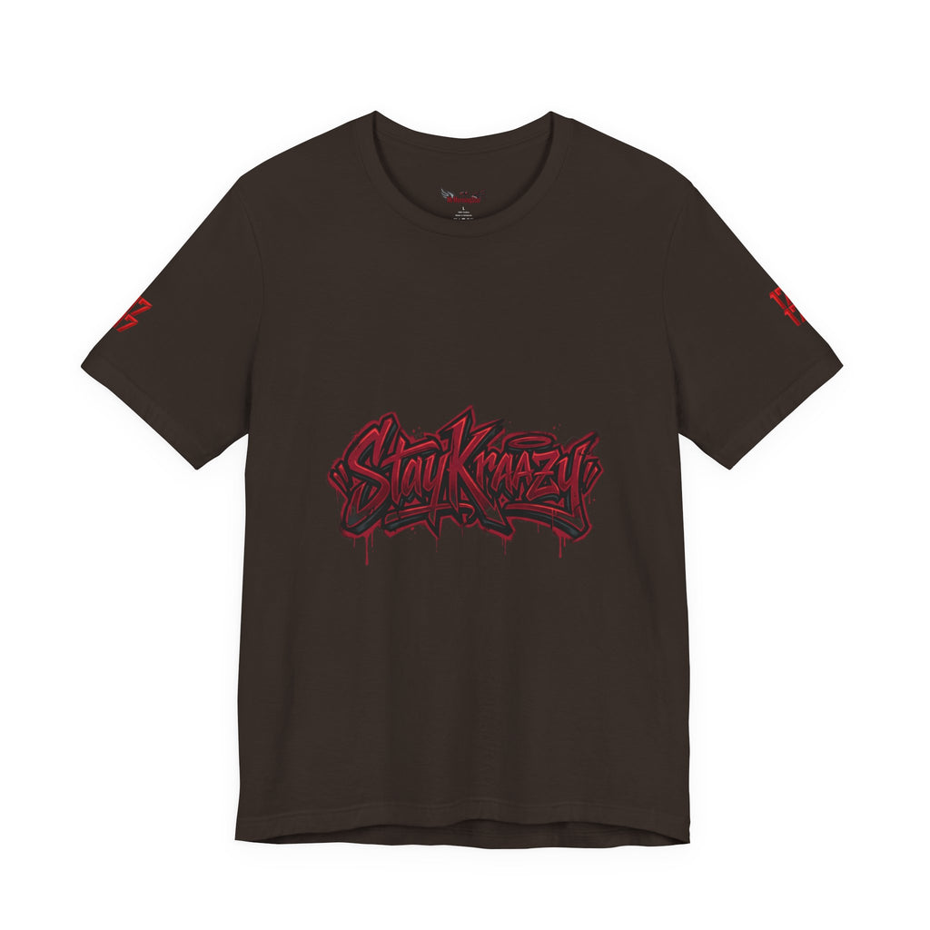 Stay Krazi Graffiti Tee — Red 17 Streetwear T‑Shirt