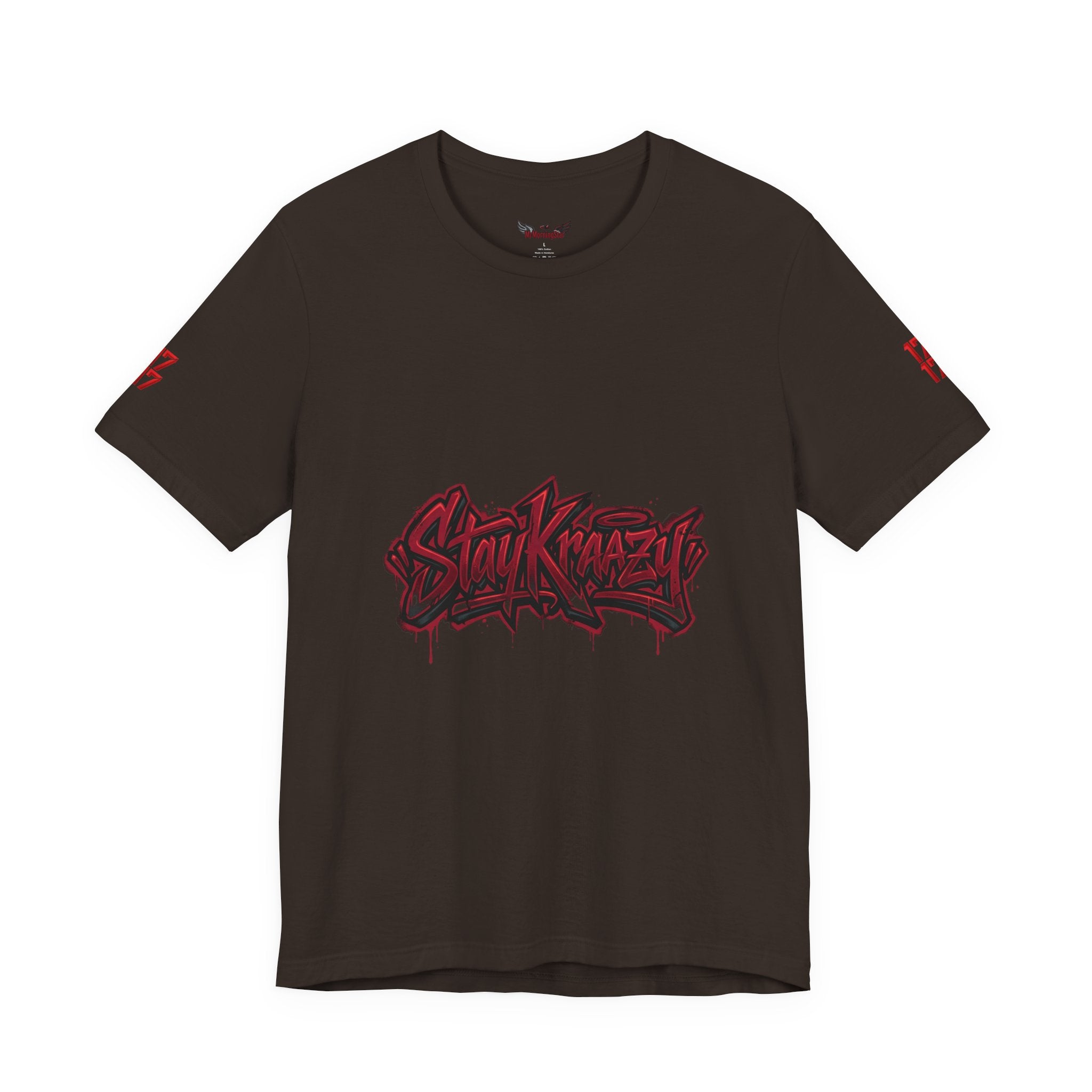 Stay Krazi Graffiti Tee — Red 17 Streetwear T‑Shirt