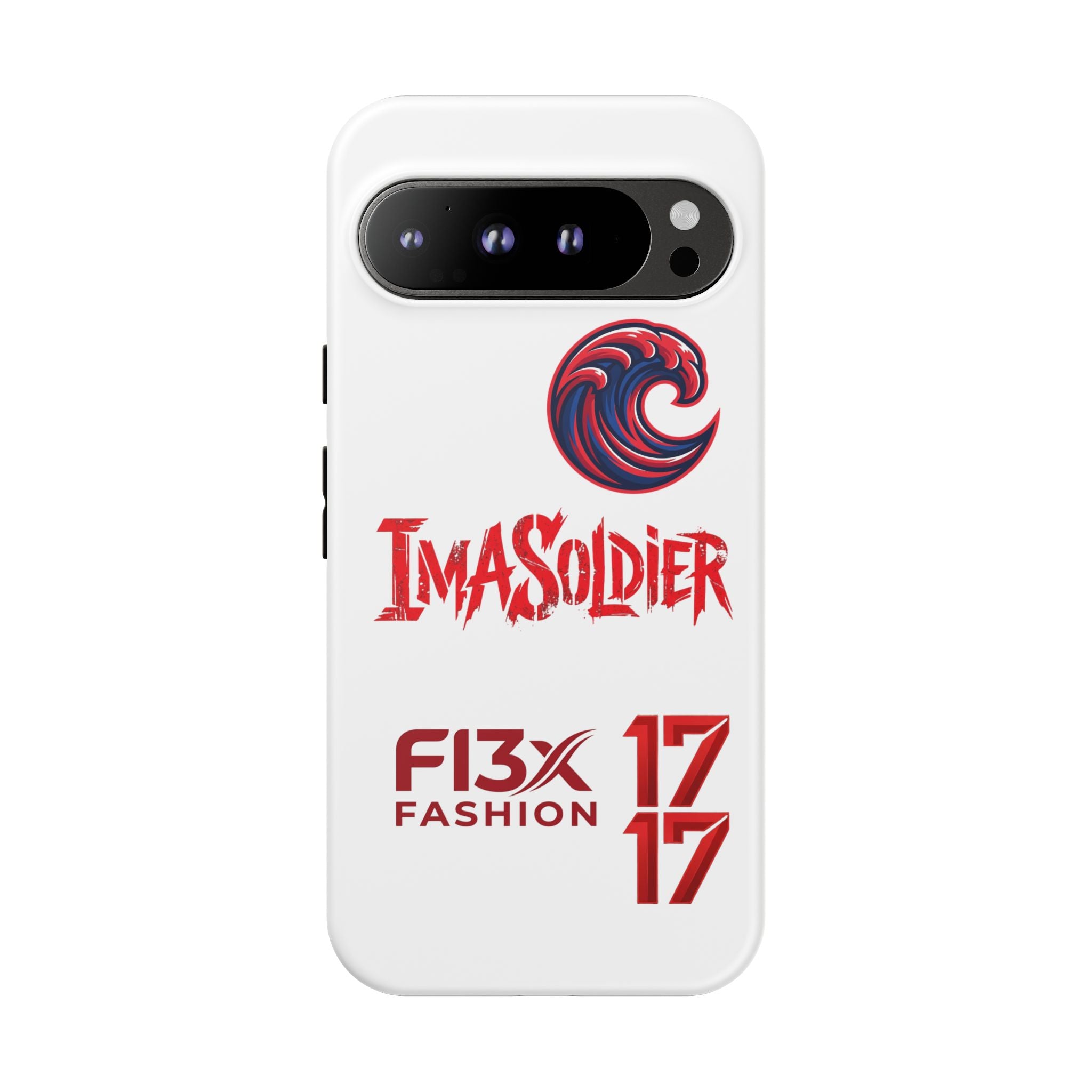 Phone Case — 'ImaSoldier' Red Wave Protective Hard Case
