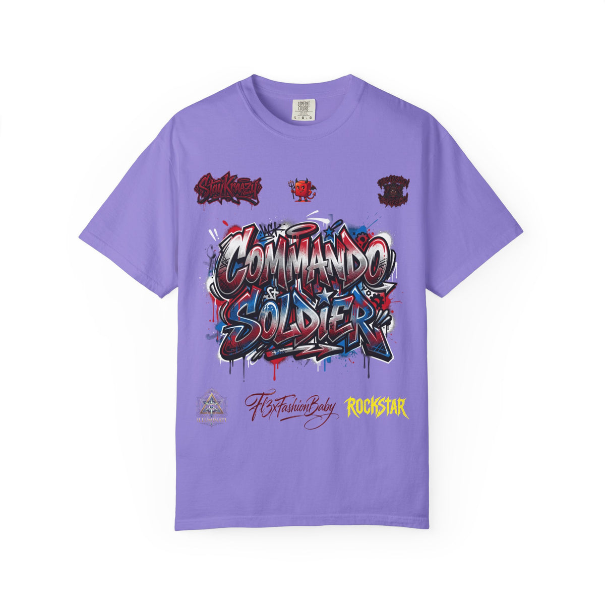 Commando Soldier Graphic T-Shirt — Streetwear Graffiti Design