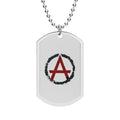 Anarchy Symbol Dog Tag Necklace — Punk Rock Statement Pendant