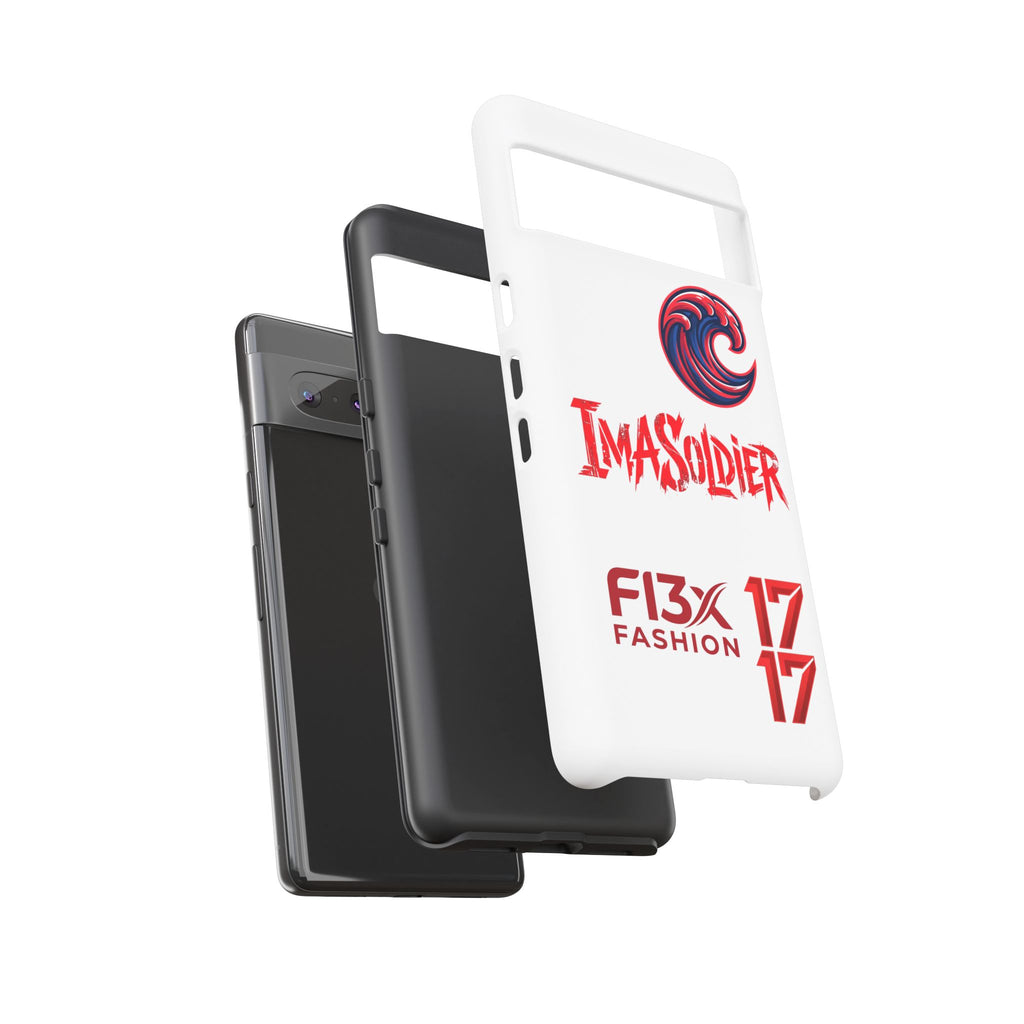 Phone Case — 'ImaSoldier' Red Wave Protective Hard Case