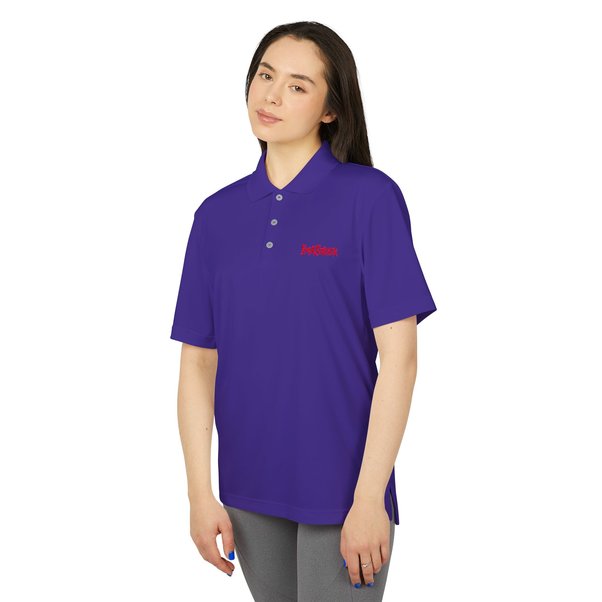White Performance Polo — 'I Am Sober' Embroidered Chest Design
