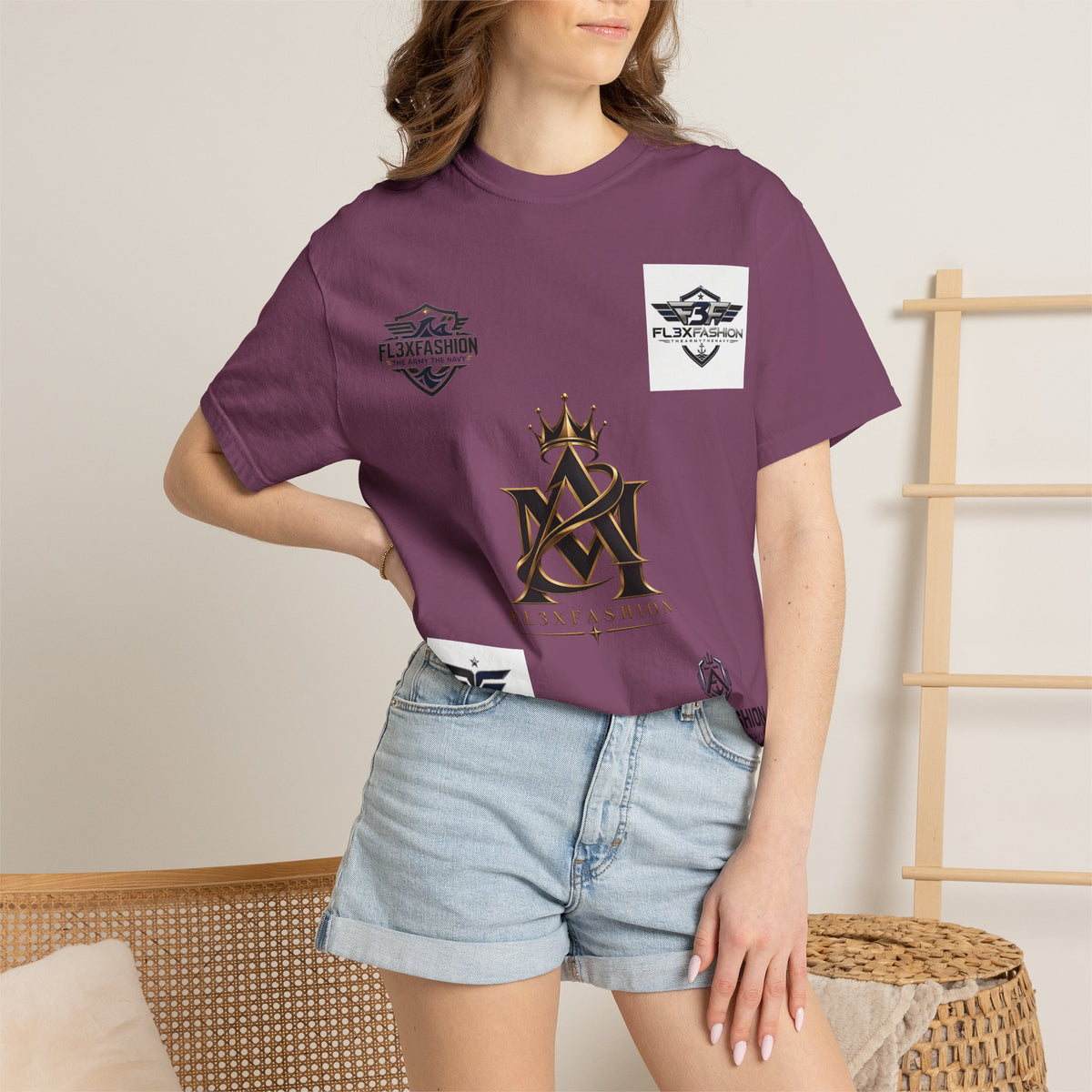 Graphic T-Shirt — Mythic Warrior Back Print with Crest Logos