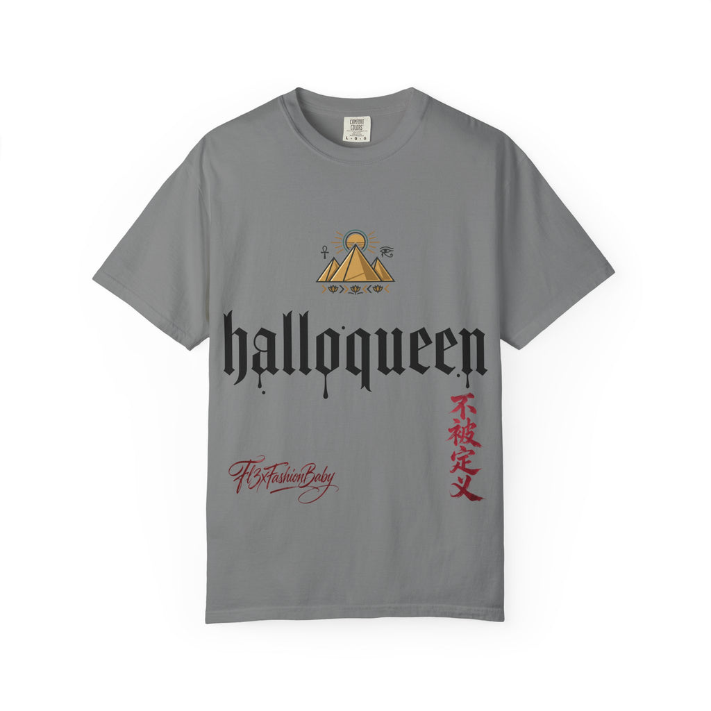Halloqueen Graphic T-Shirt — Gothic Pyramid & All-Seeing Eye Streetwear