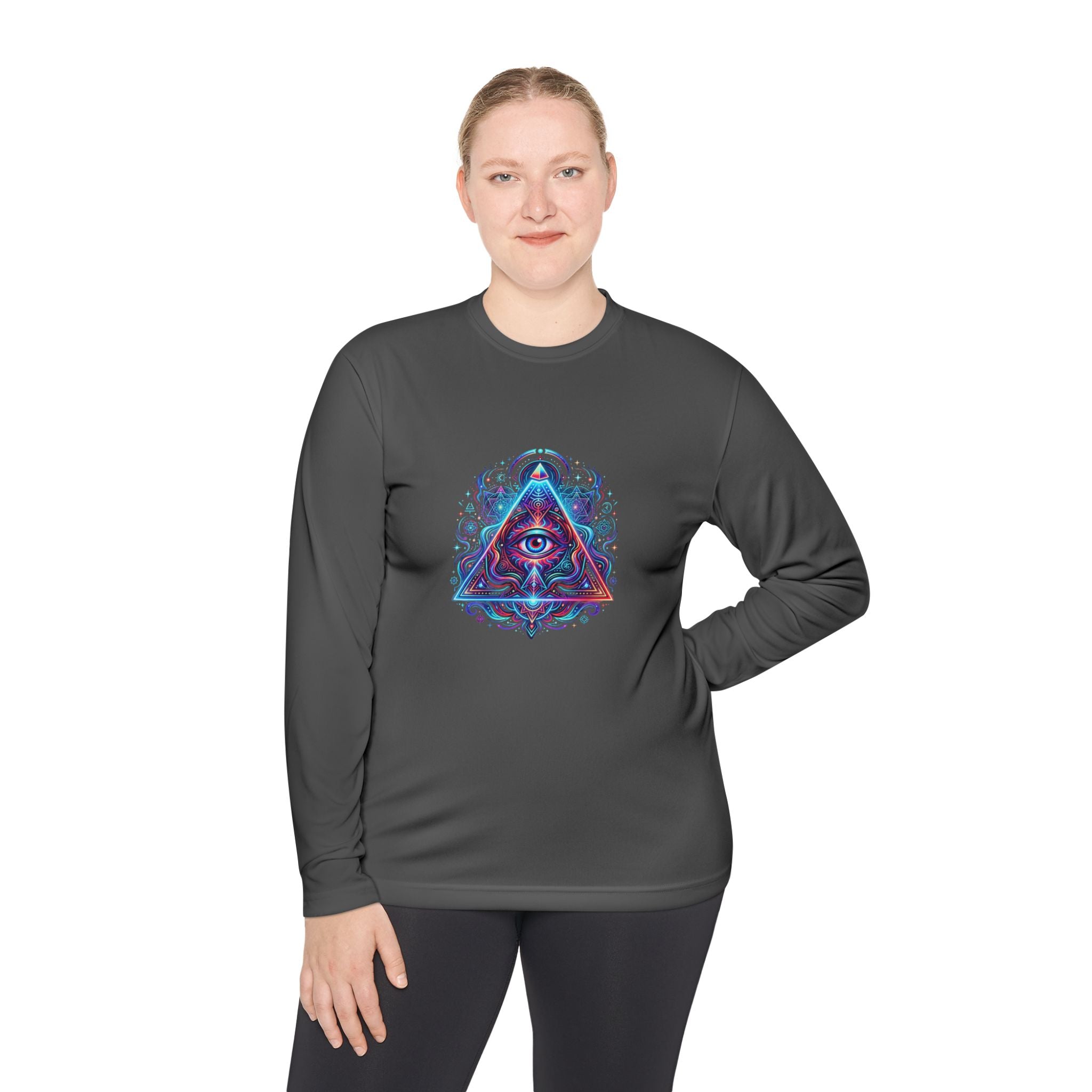 All-Seeing Eye Triangle Long Sleeve Tee — Psychedelic Mystic Graphic Shirt