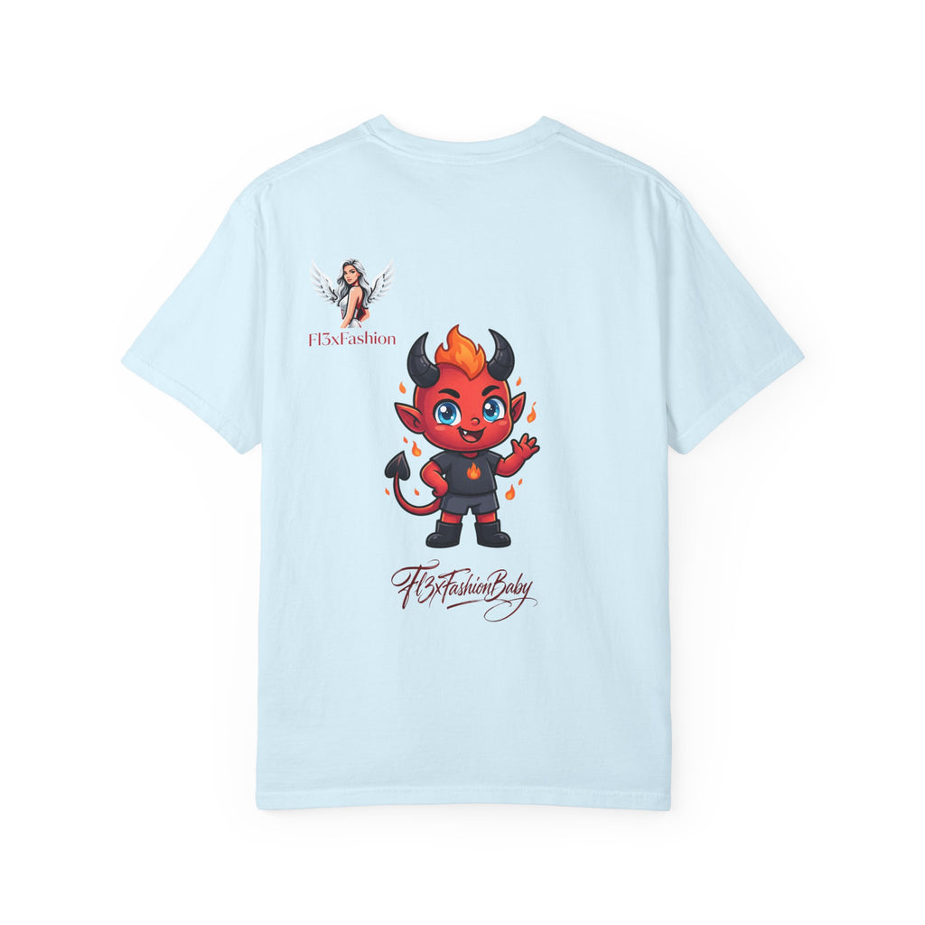 Devil Cartoon Graphic T-Shirt — Fiery Cute Demon Design