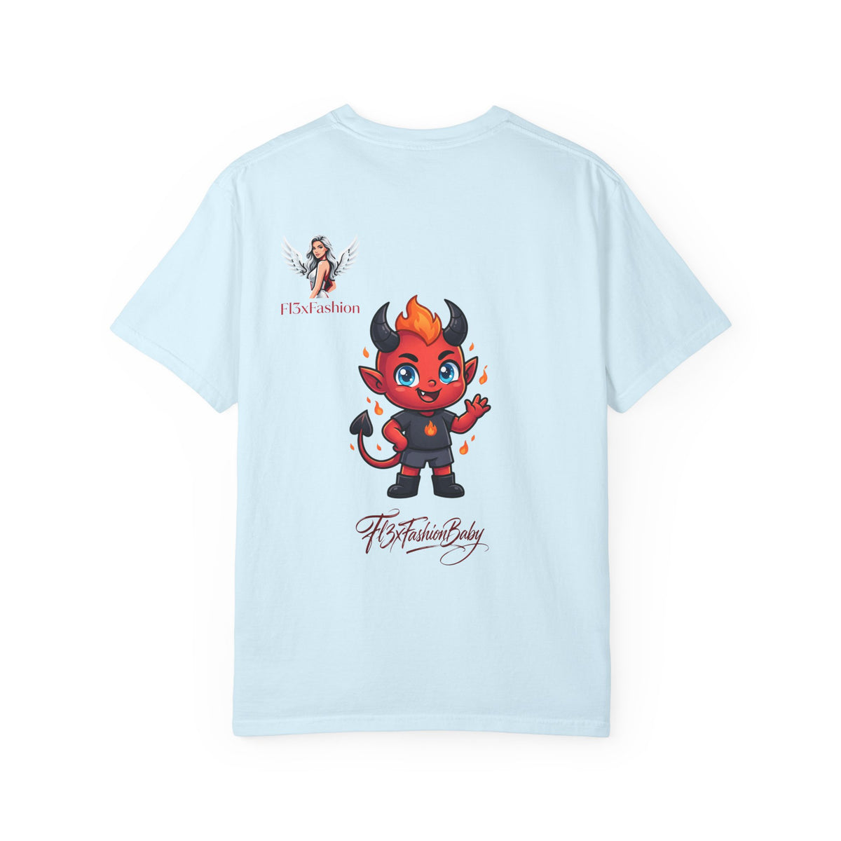 Devil Cartoon Graphic T-Shirt — Fiery Cute Demon Design