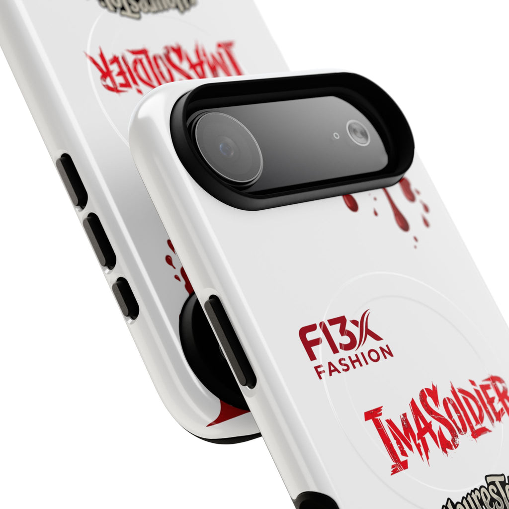 Tough Magnetic Phone Case — 'ImASoldier' Blood Drip Gaming Design