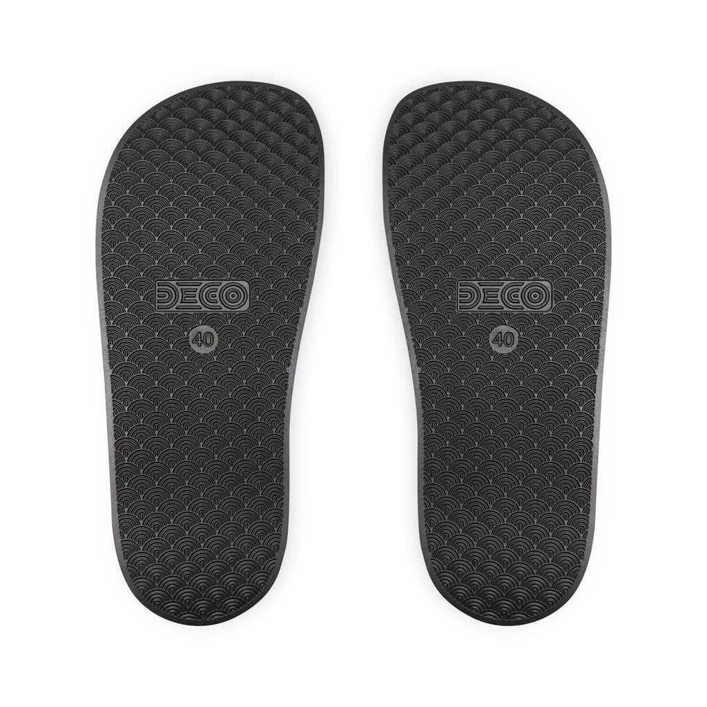 Women's Slip-On Sandals — Red Anarchy Symbol Removable-Striped Strap Slides