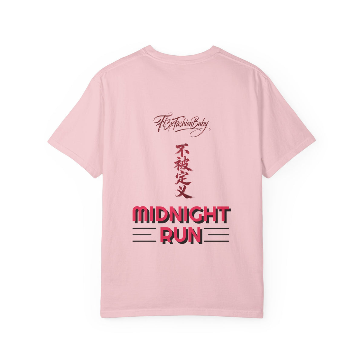 Midnight Run Tee — Vertical Japanese Script Graphic T-Shirt
