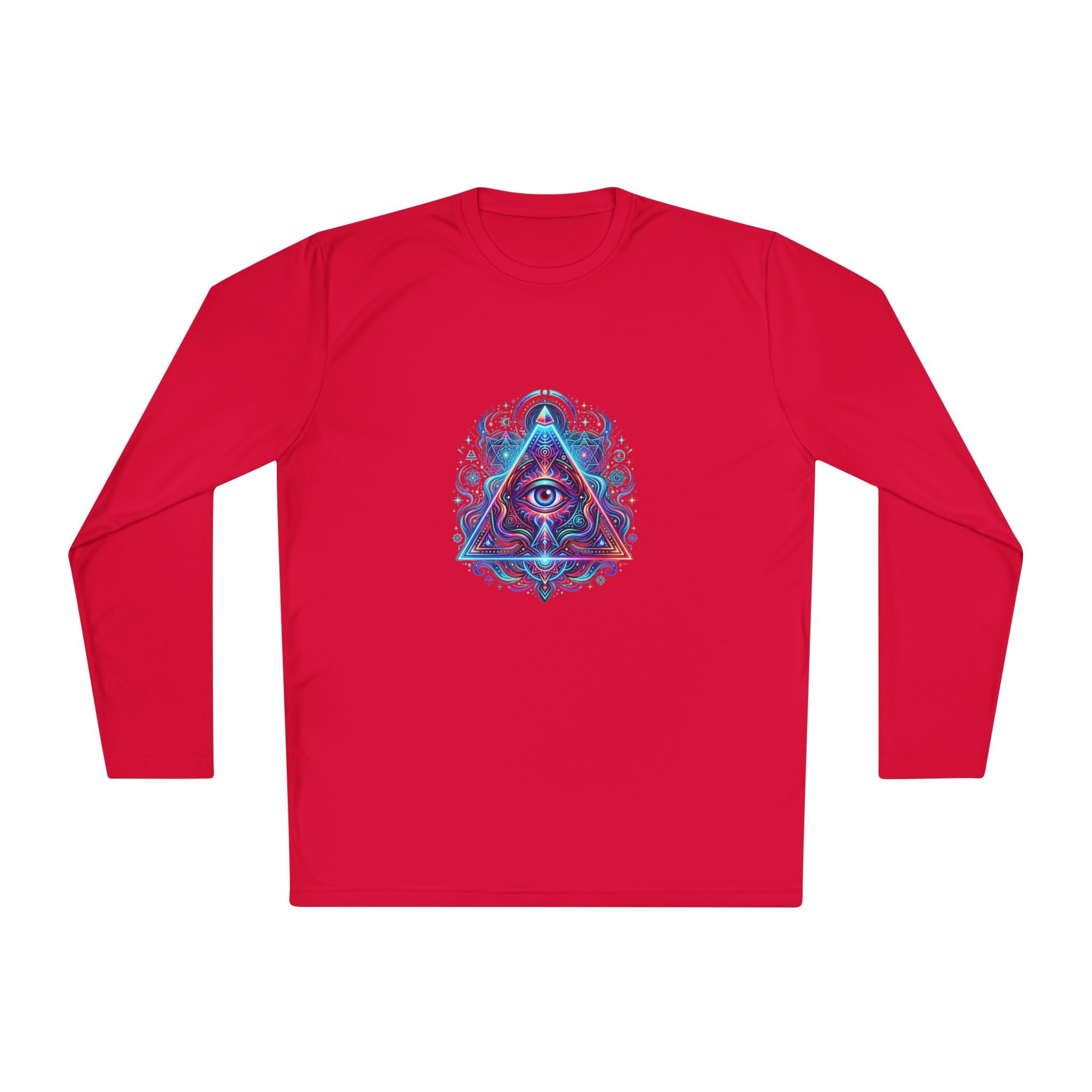 All-Seeing Eye Triangle Long Sleeve Tee — Psychedelic Mystic Graphic Shirt