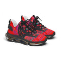 Women’s Mesh Sneakers — Retro Psychedelic Red ‘Psychedelic’ Athletic Shoes