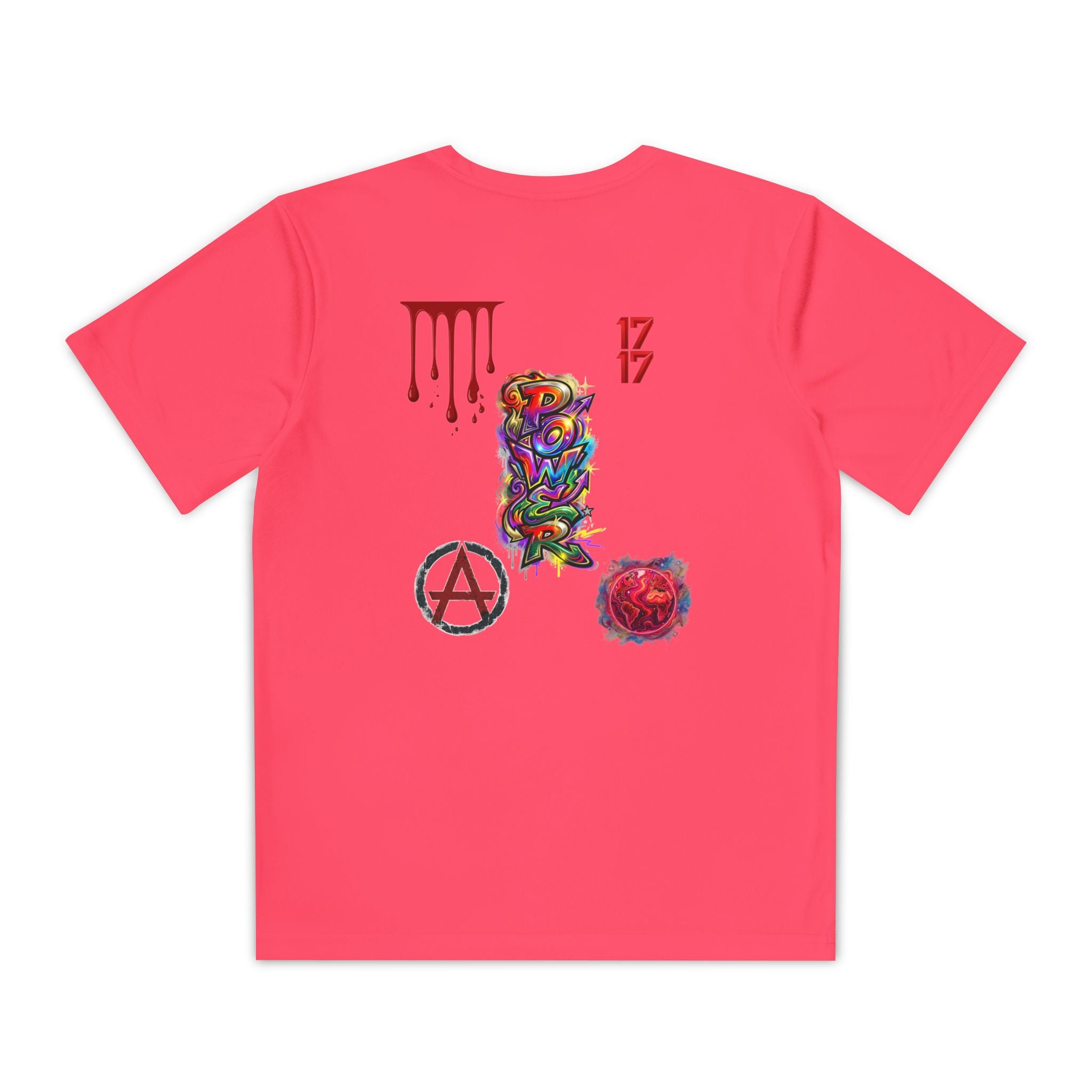 Youth Competitor Tee — Colorful Graffiti Anarchy Graphic T-Shirt
