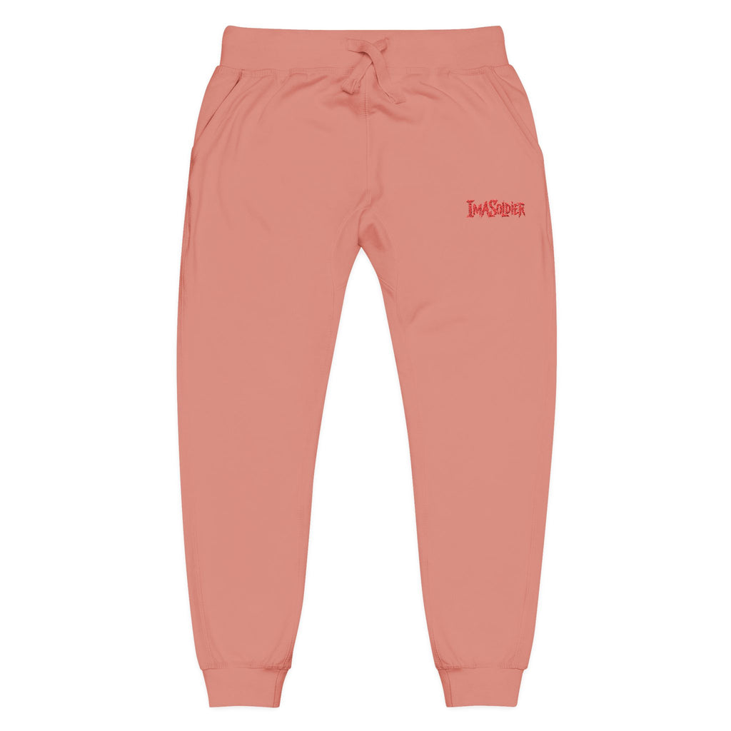 Embroidered "I’m Sorry" Fleece Sweatpants — Cozy White Joggers