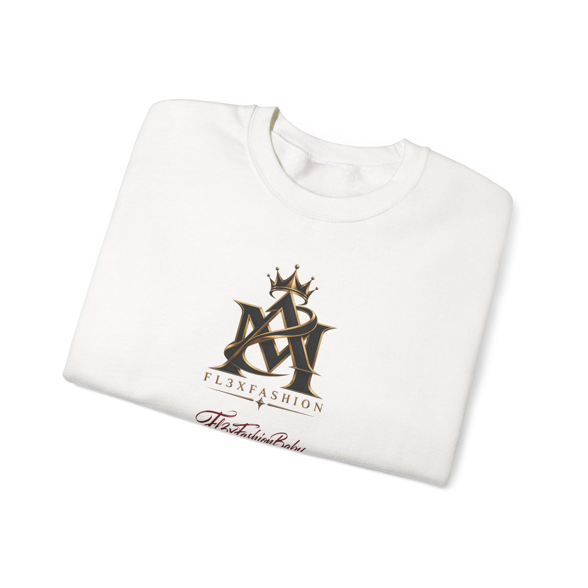 Asian-Inspired Logo Crewneck Sweatshirt — Monogram, Kanji & Lucky Charm Design