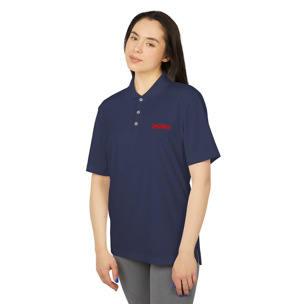 White Performance Polo — 'I Am Sober' Embroidered Chest Design