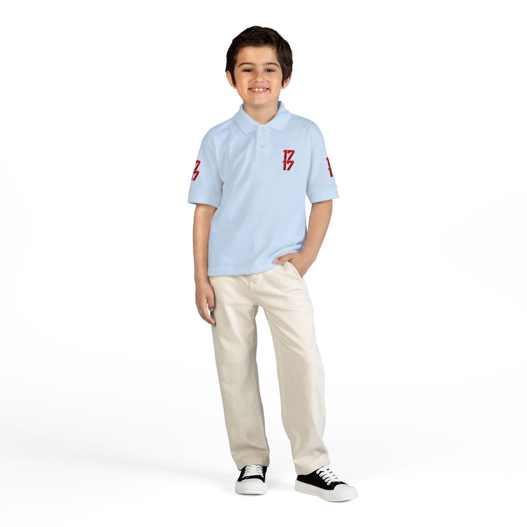 Youth Polo — Red 17 Graphic School Spirit Polo