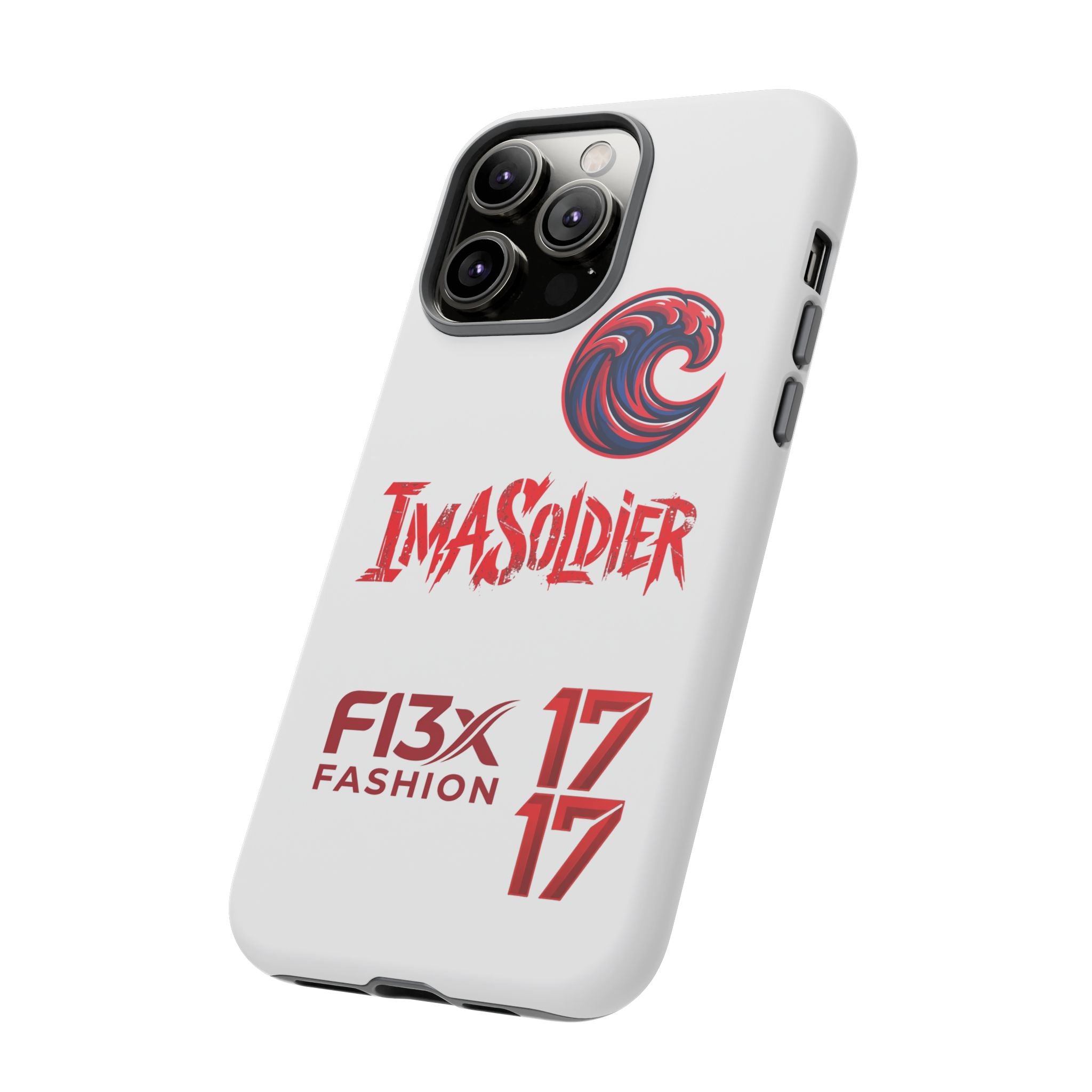 Phone Case — 'ImaSoldier' Red Wave Protective Hard Case