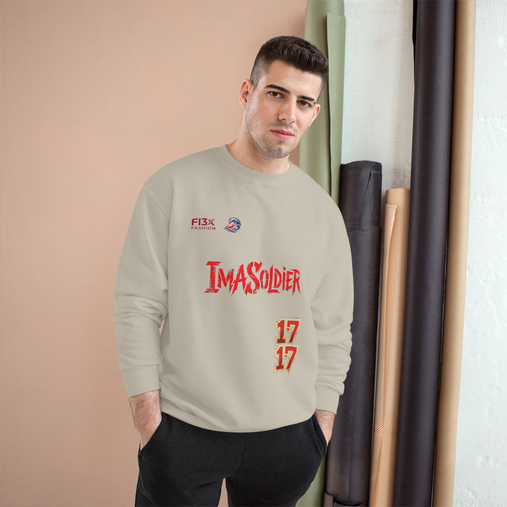 Soldier Graphic Sweatshirt — “I’ma Soldier” Red Streetwear Crewneck