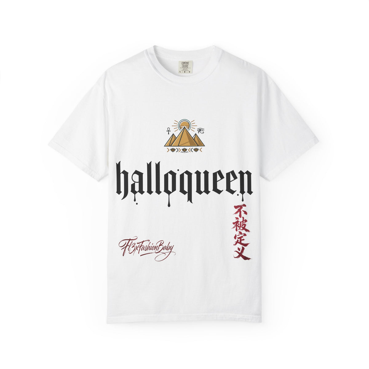 Halloqueen Graphic T-Shirt — Gothic Pyramid & All-Seeing Eye Streetwear