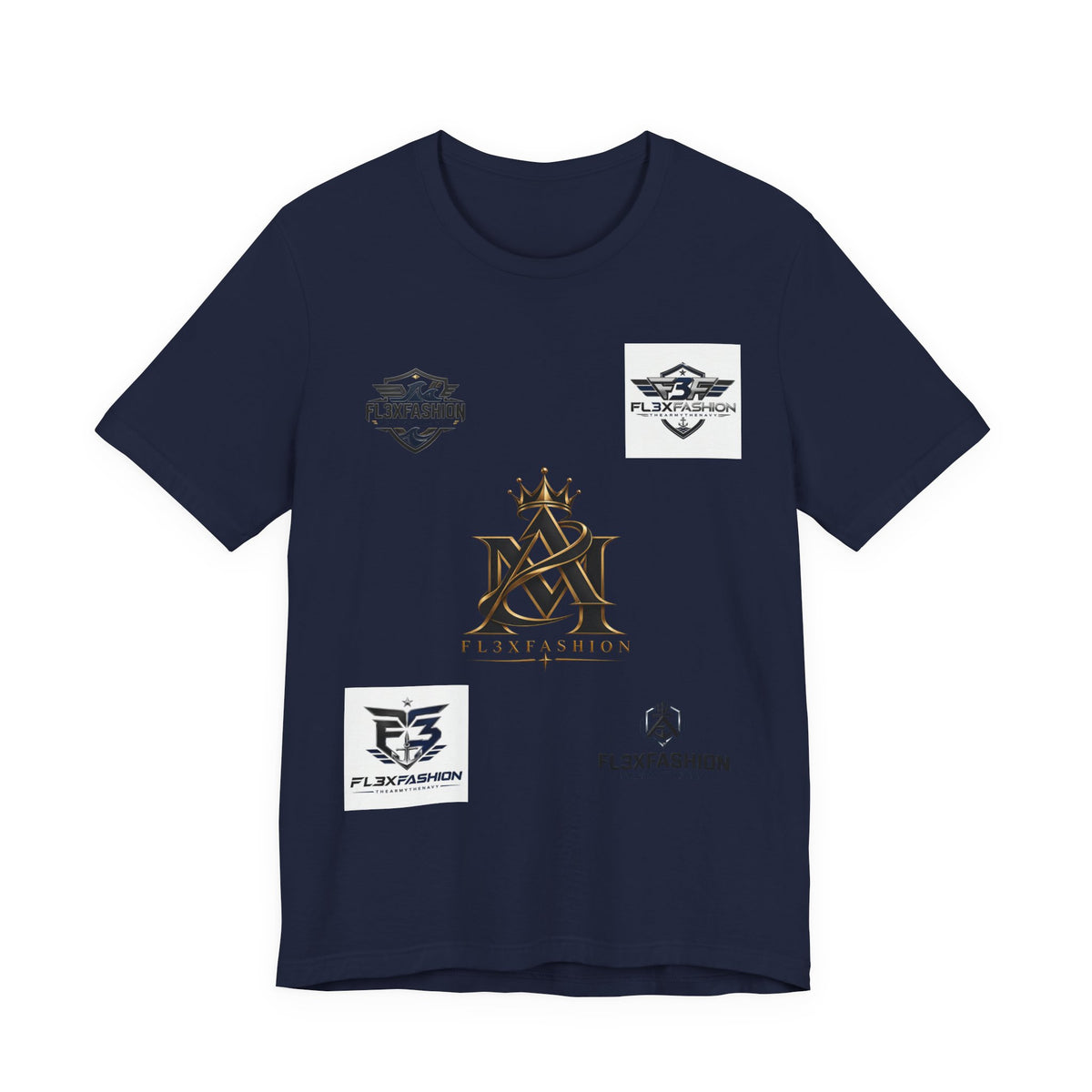 Flx3 Fashion Logo Tee — White Graphic Brand T-Shirt