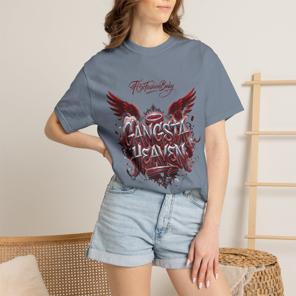 Gangsta Heaven Graphic T-Shirt — Scripted Front & Vertical Kanji Back